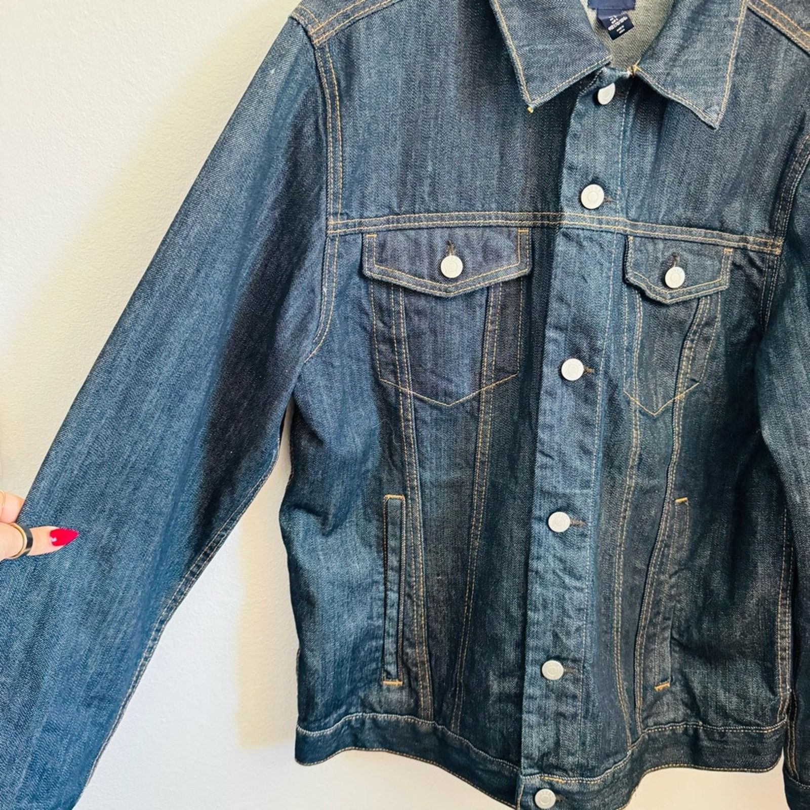 Gap GAP Oversized Navy Blue Silver Button $110 Denim Jean Jacket Size US L / EU 52-54 / 3 - 6 Thumbnail