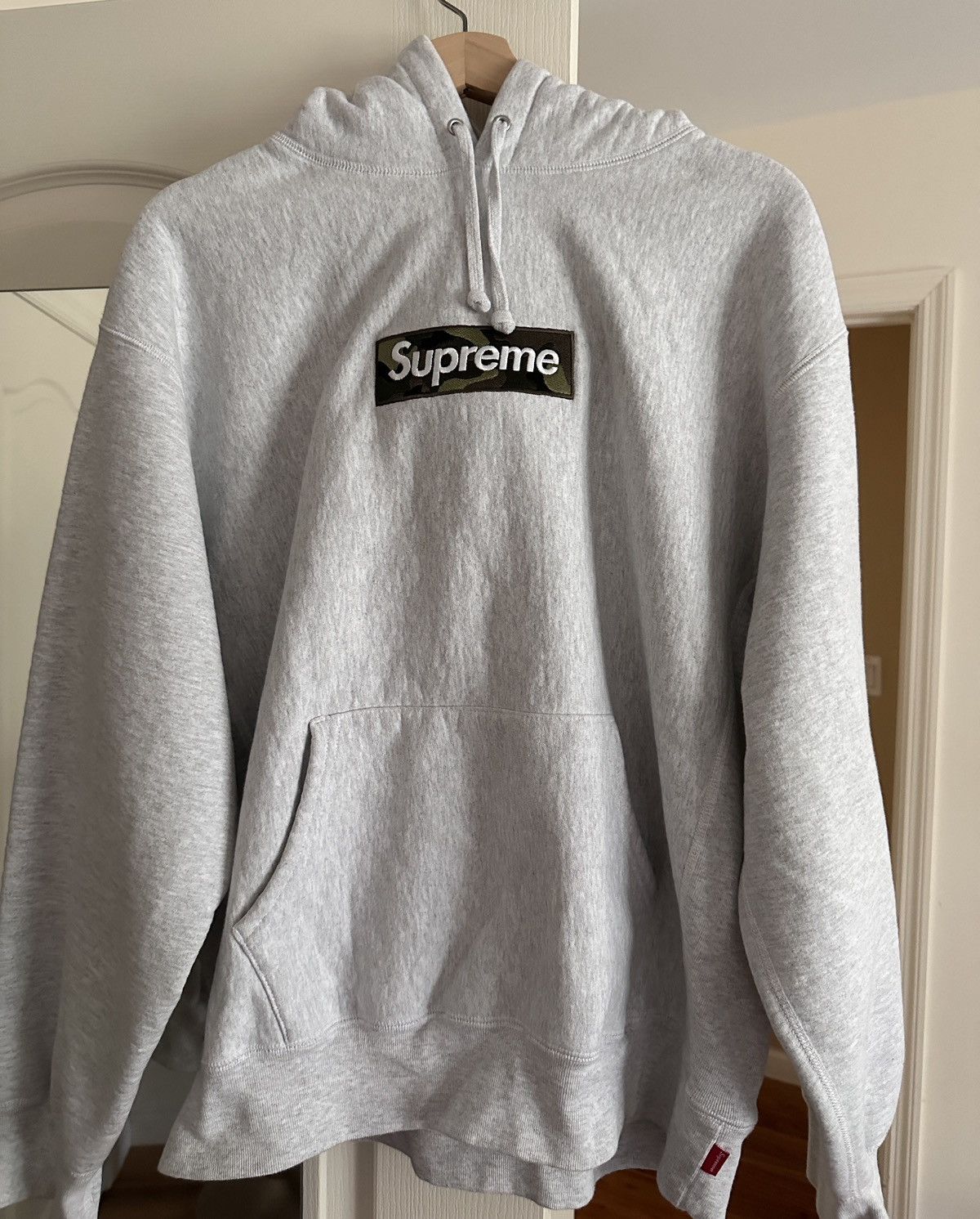 Supreme Supreme Box Logo Hooded Sweatshirt (FW23) Ash Grey Camo | Grailed