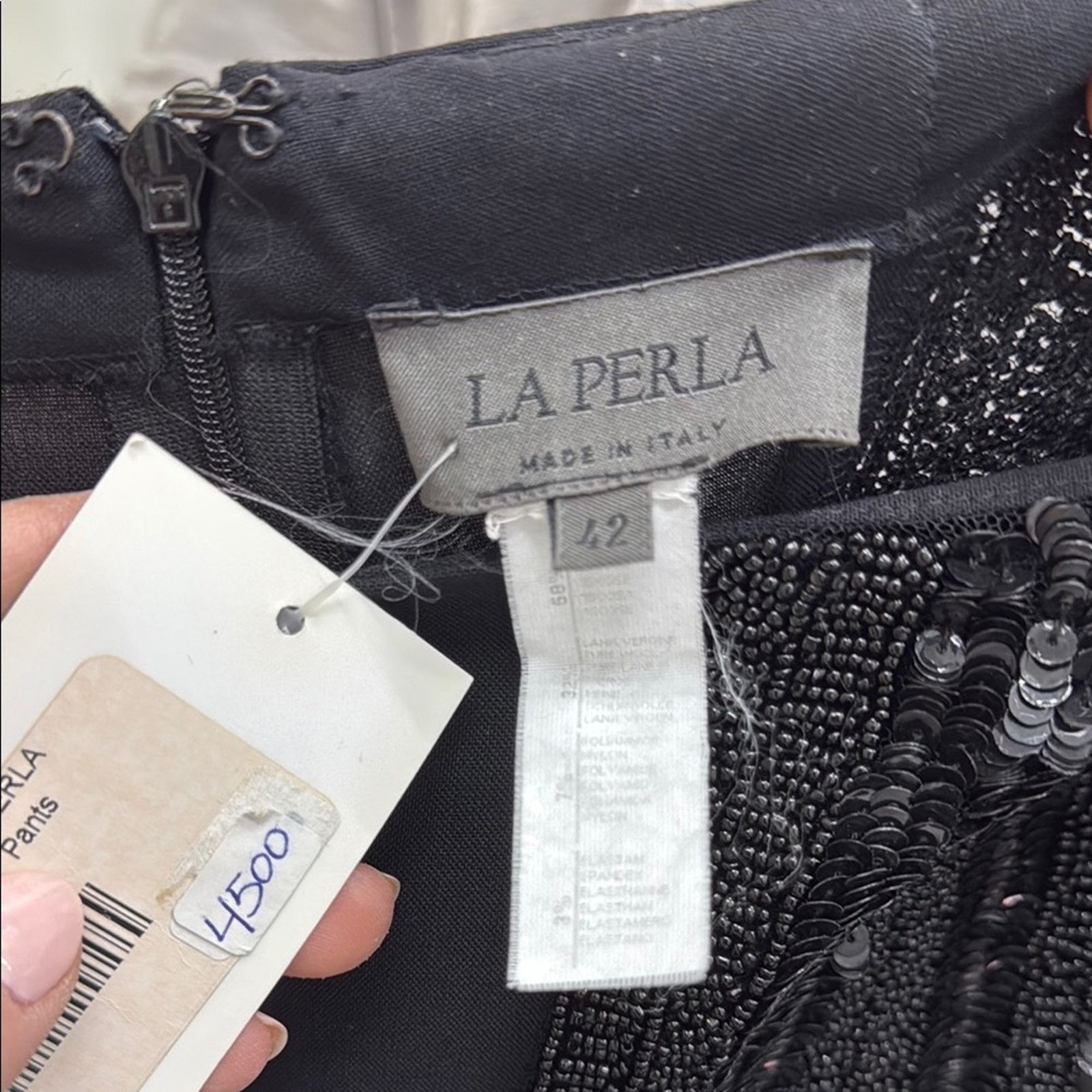 La Perla La Perla Elegant Black Sequin and beaded Embellished Pants Size 27" / US 4 / IT 40 - 5 Thumbnail