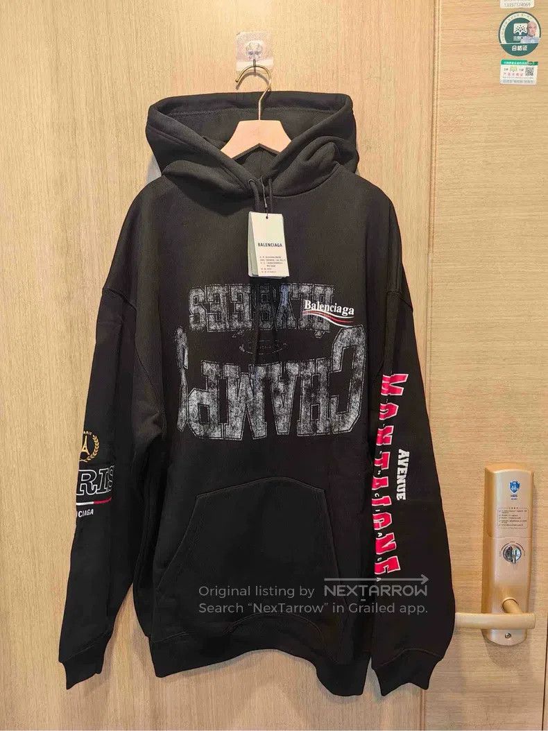 Balenciaga Balenciaga Hooded Letter Long Sleeve Size US S / EU 44-46 / 1 - 1 Thumbnail