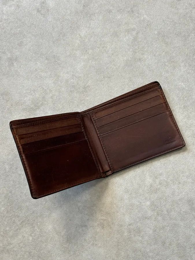 Gucci Gucci Brown Leather Embossed Bifold Wallet Size ONE SIZE - 5 Thumbnail