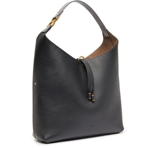 Chloe Chloe Hobo Black Grained Leather Shoulder Bag New & Authenti Size ONE SIZE - 2 Thumbnail