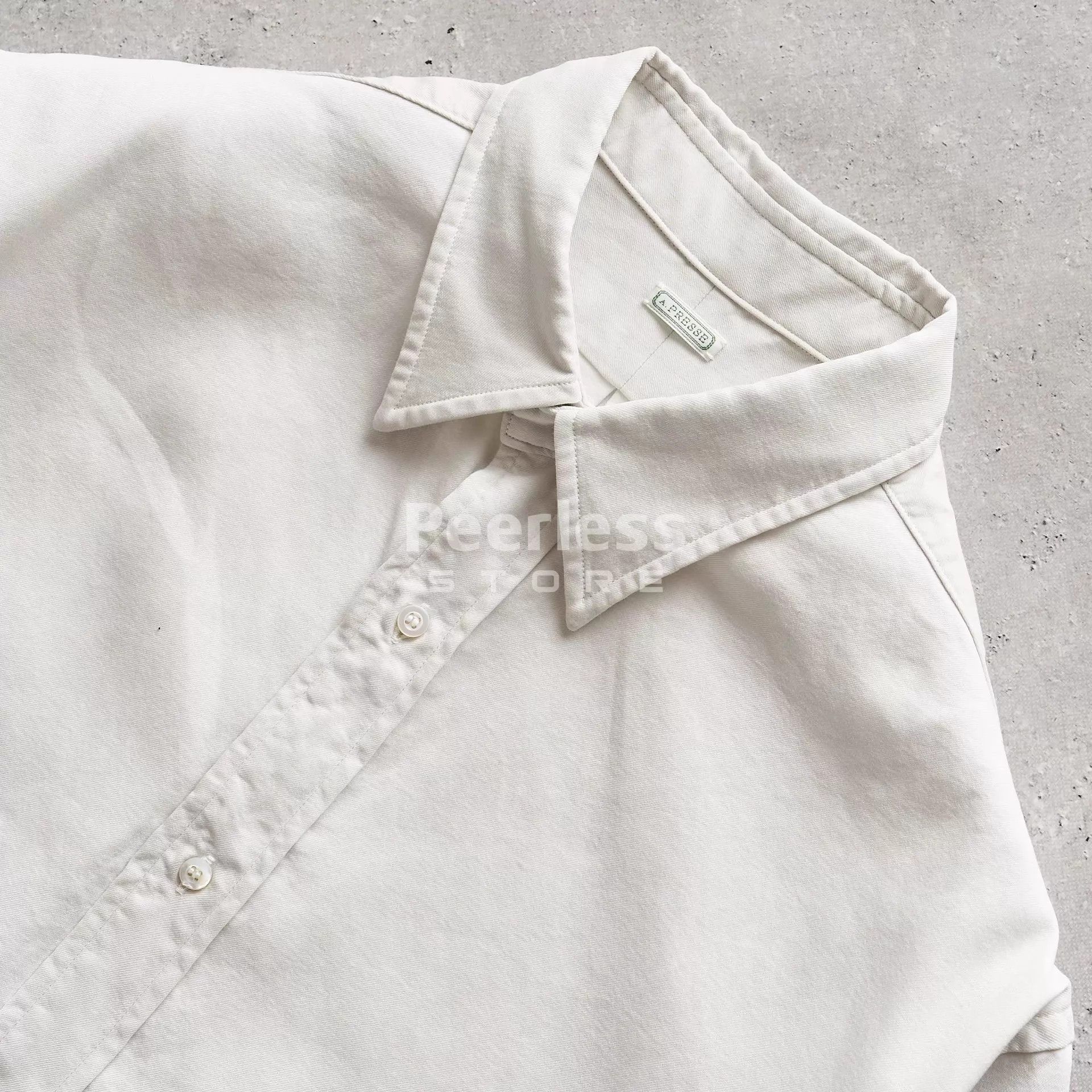 A.PRESSE A.PRESSE Double Weave Twill Shirt 26ss Pale Gray/White 2 Size US M / EU 48-50 / 2 - 2 Thumbnail