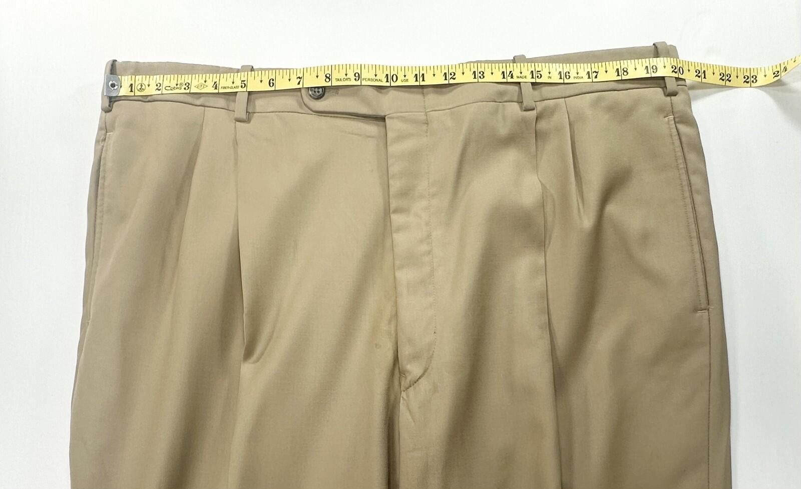 Tom James Tom James Royal Classic Pleated Dress Pants Brown Men 40/28 Size US 40 / EU 56 - 3 Thumbnail