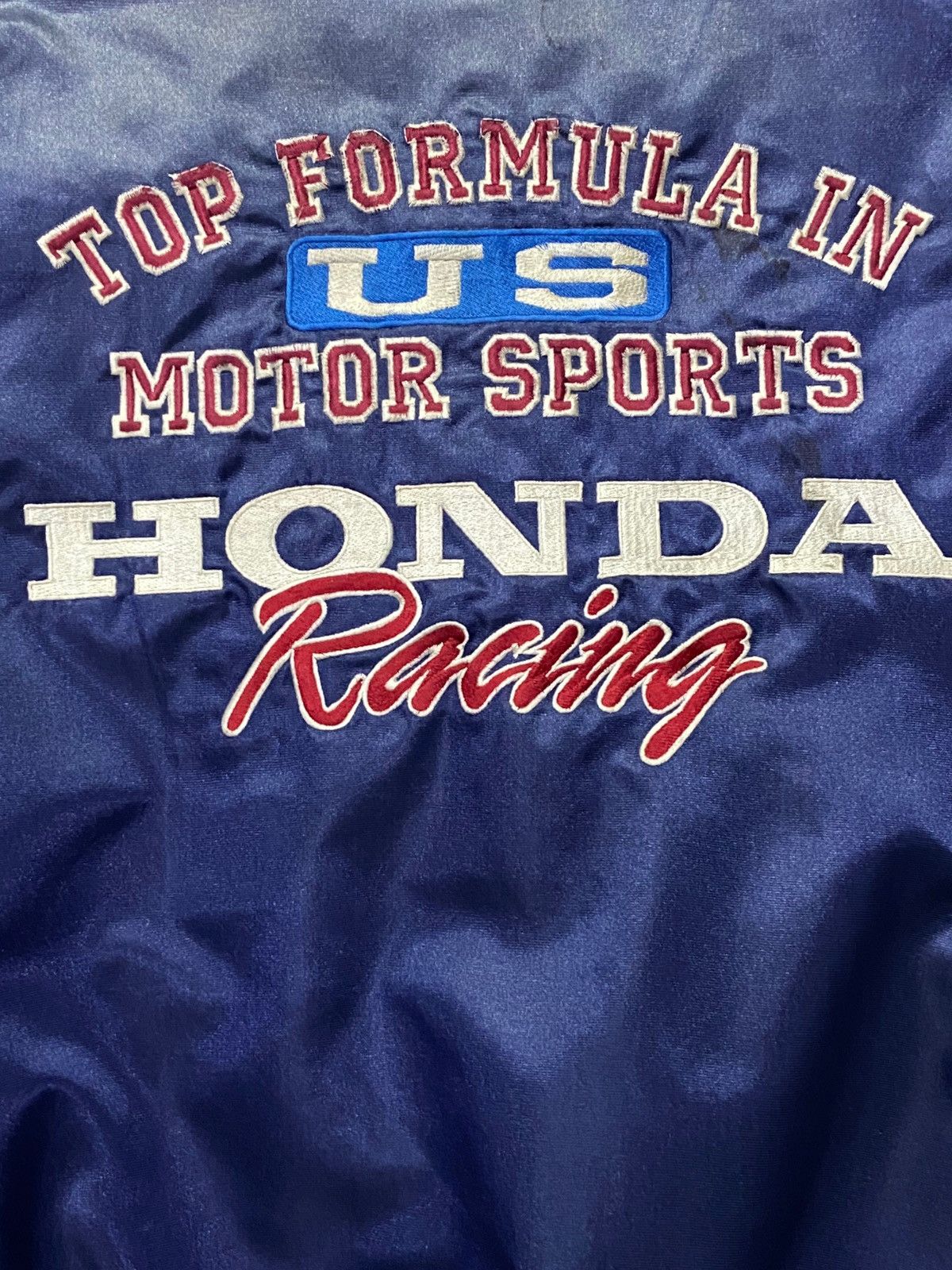 Honda × Vintage Vintage 90s Honda Racing Embroidered Sun faded Bomber Jacket Size US L / EU 52-54 / 3 - 11 Thumbnail