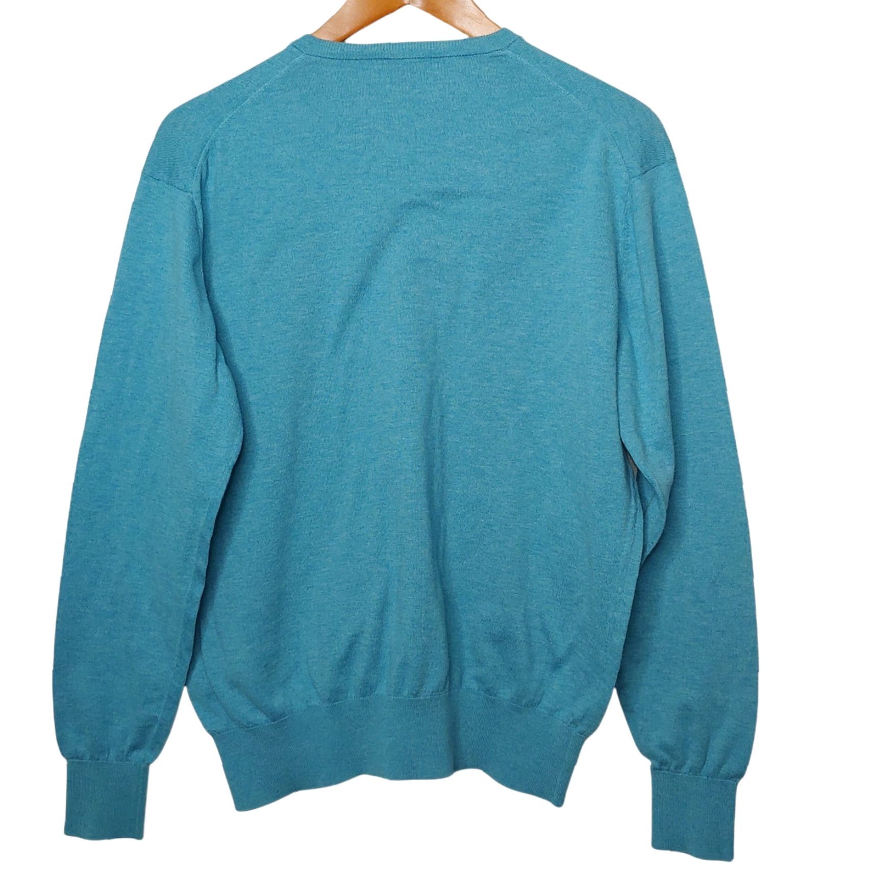 Peter Millar PETER MILLAR Sweater Medium V-Neck Pullover Cotton Silk Blend Blue Classic Mens Size US M / EU 48-50 / 2 - 3 Thumbnail