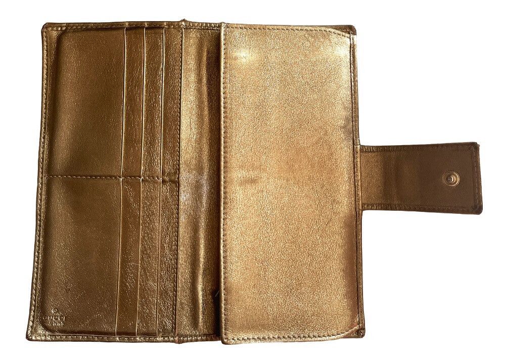 Gucci ***SOLD***Gucci Wallet Gold Iridescent Abbey GG Guccissima Size ONE SIZE - 4 Thumbnail