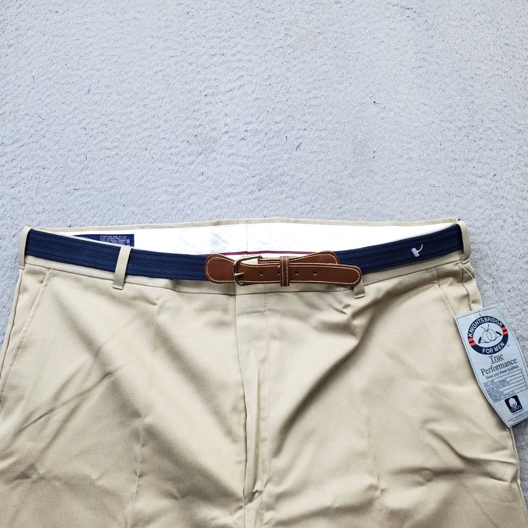 Vintage Knightsbridge Chino Pants Mens 40x30 Tan Belted Waist Straight Leg Size US 40 / EU 56 - 7 Thumbnail