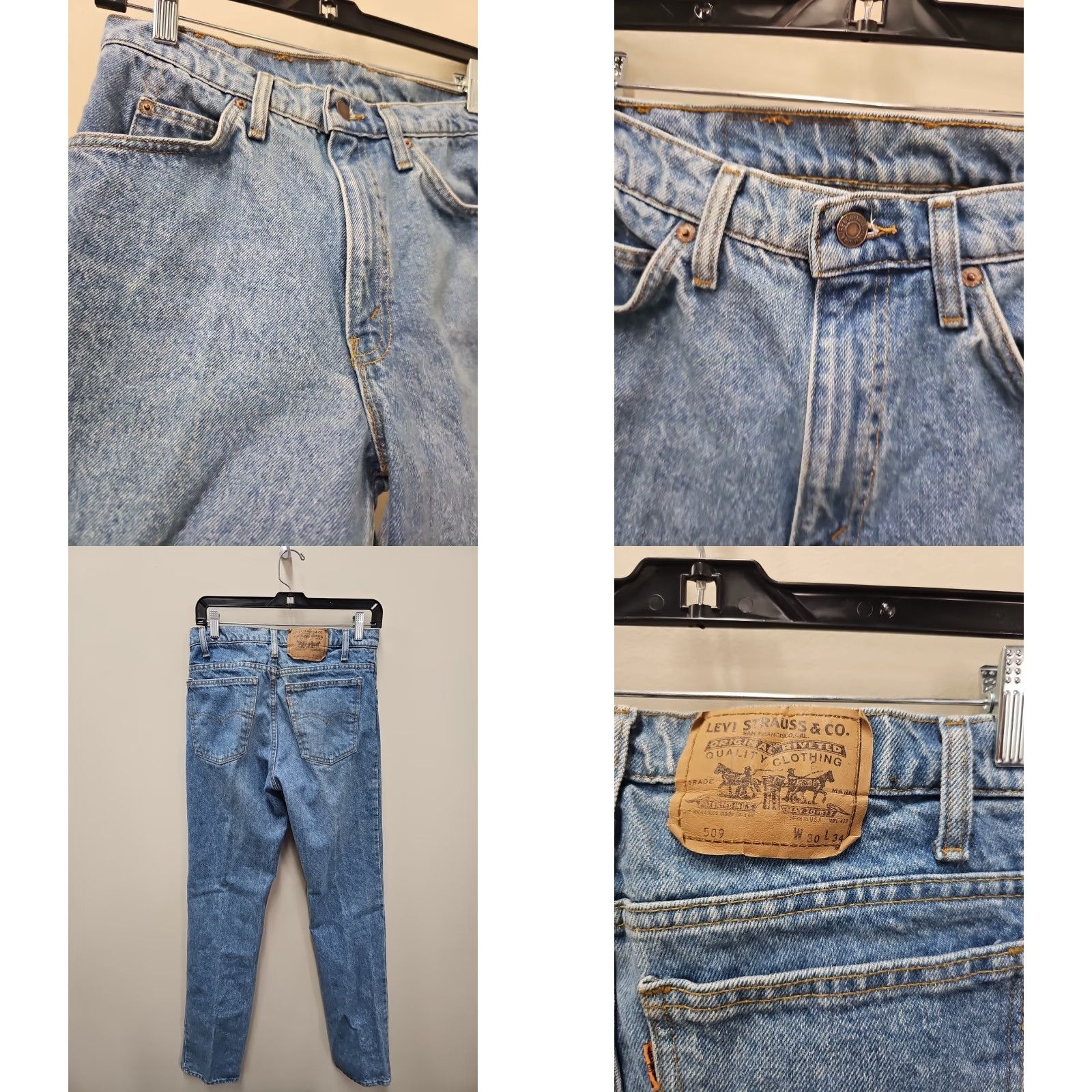 Levi's VINTAGE Levi's 509 Jeans Shirt? Blue Denim 30x34 VTG Boot Cut Mens - Levi'S 509 Logo Denim Straight Size US 30 / EU 46 - 8 Thumbnail