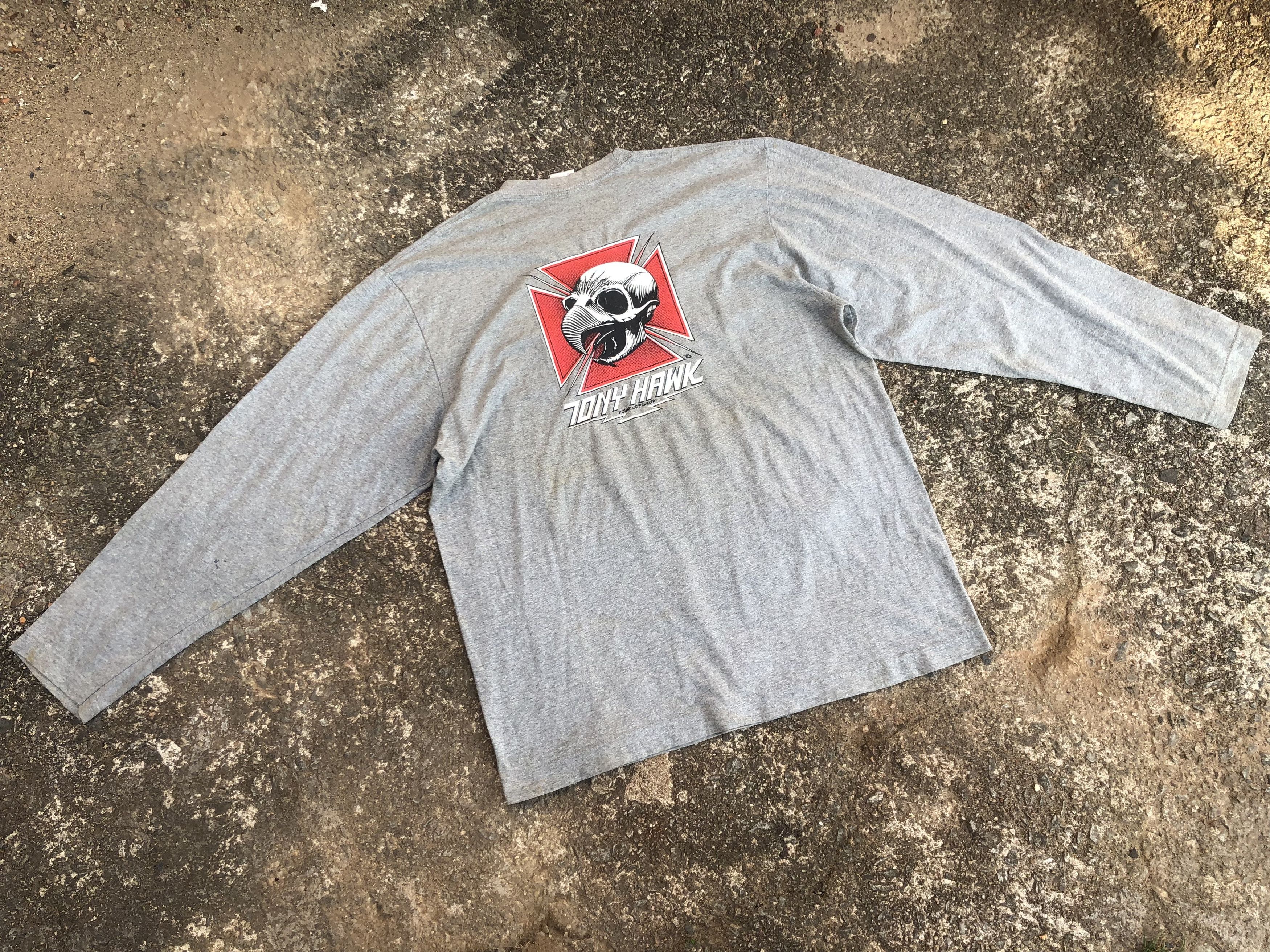 Vintage 🔥Vtg 90s TONY HAWK POWELL PERALTA Skateboards T-Shirt Size US L / EU 52-54 / 3 - 1 Thumbnail