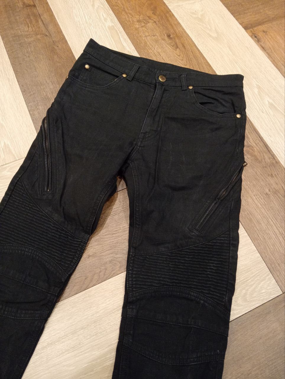 Japanese Brand JAPANESE 1 PIU 1 UGUALE 3 BIKER DENIM PANTS Size US 31 - 6 Thumbnail