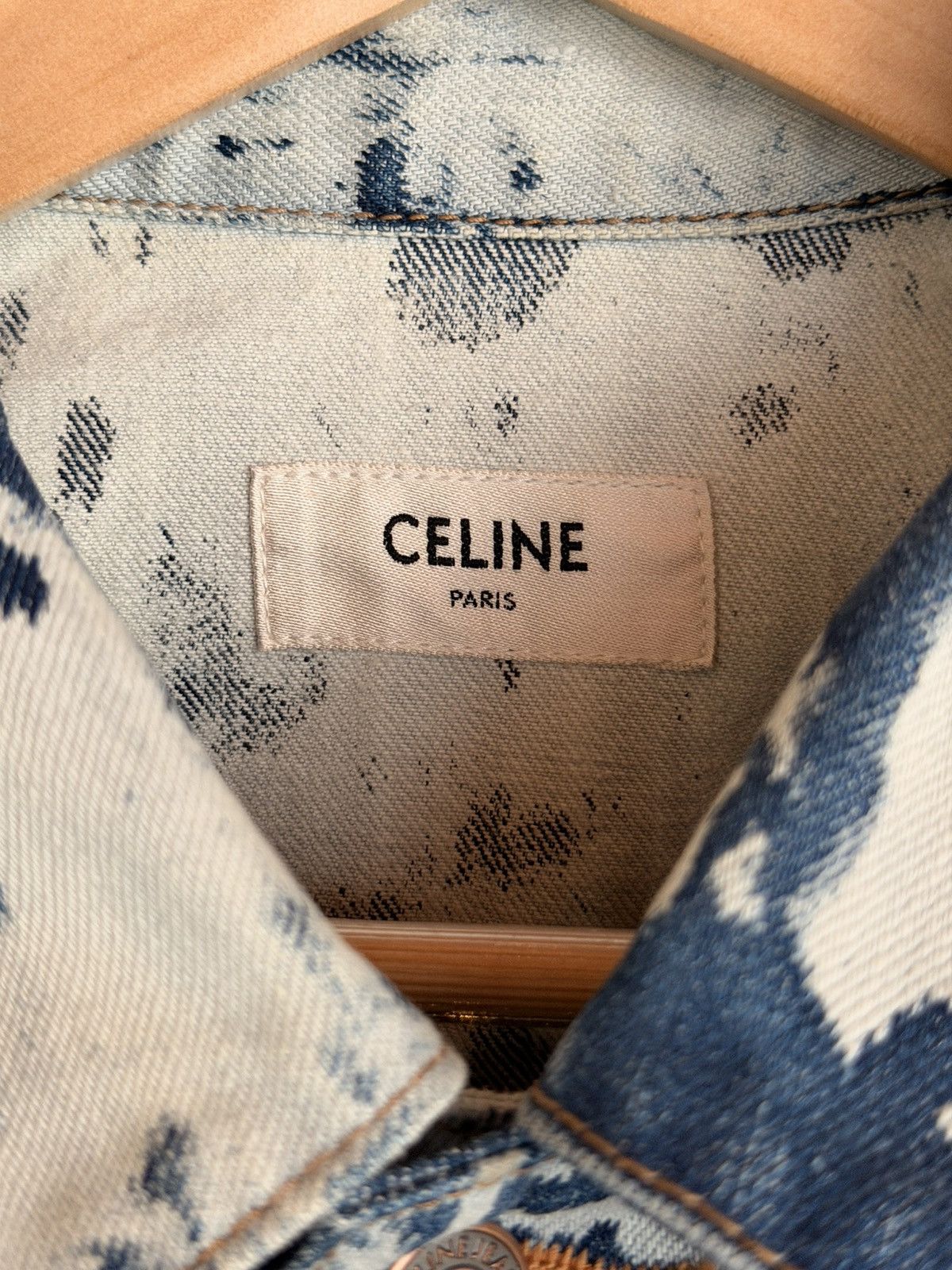 Celine Loose-Fit Bleached Camouflage Denim Trucker Jacket Size US S / EU 44-46 / 1 - 4 Thumbnail