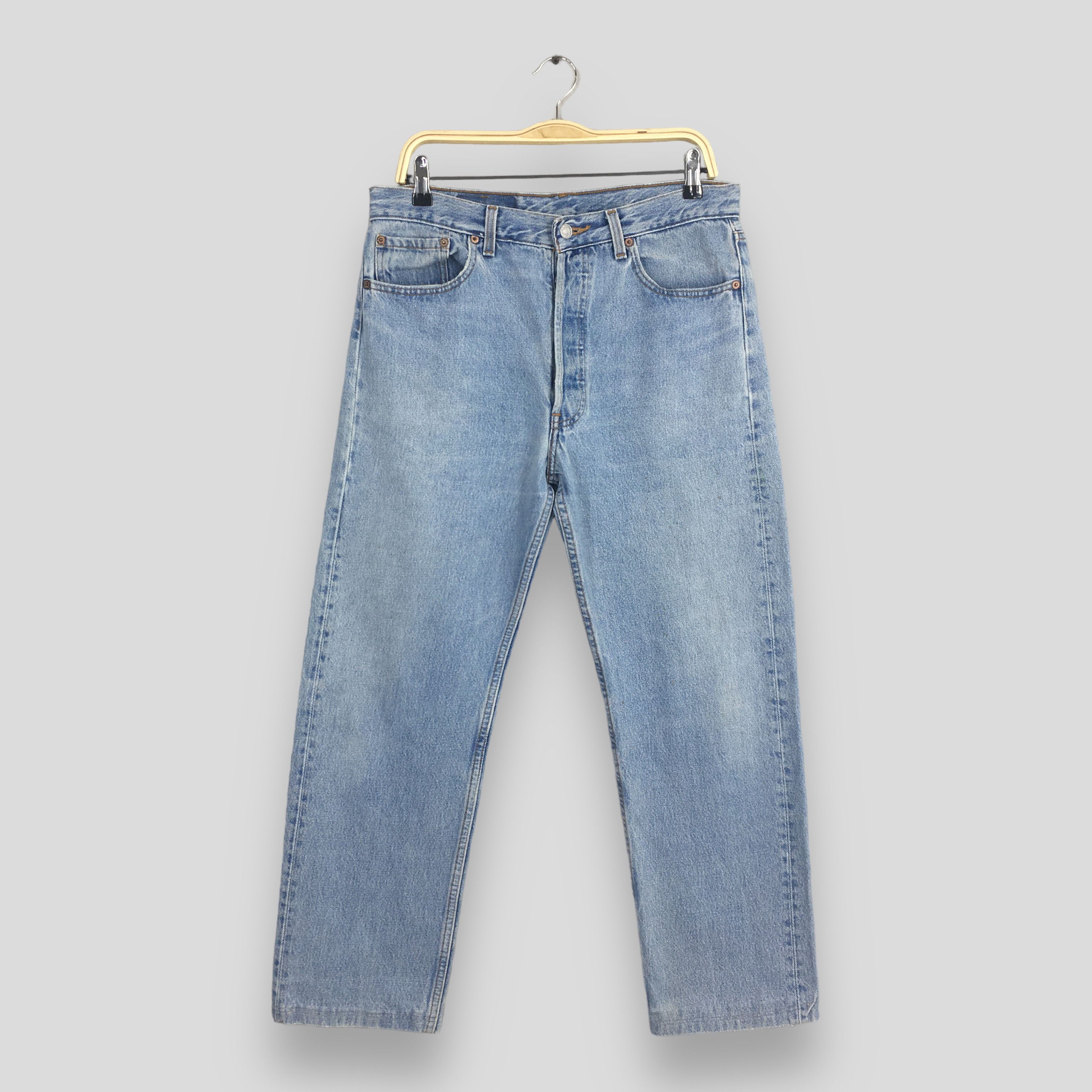 image of Size 32X27 Vintage 90's Levi's 501 Faded Blue Jeans, Men's