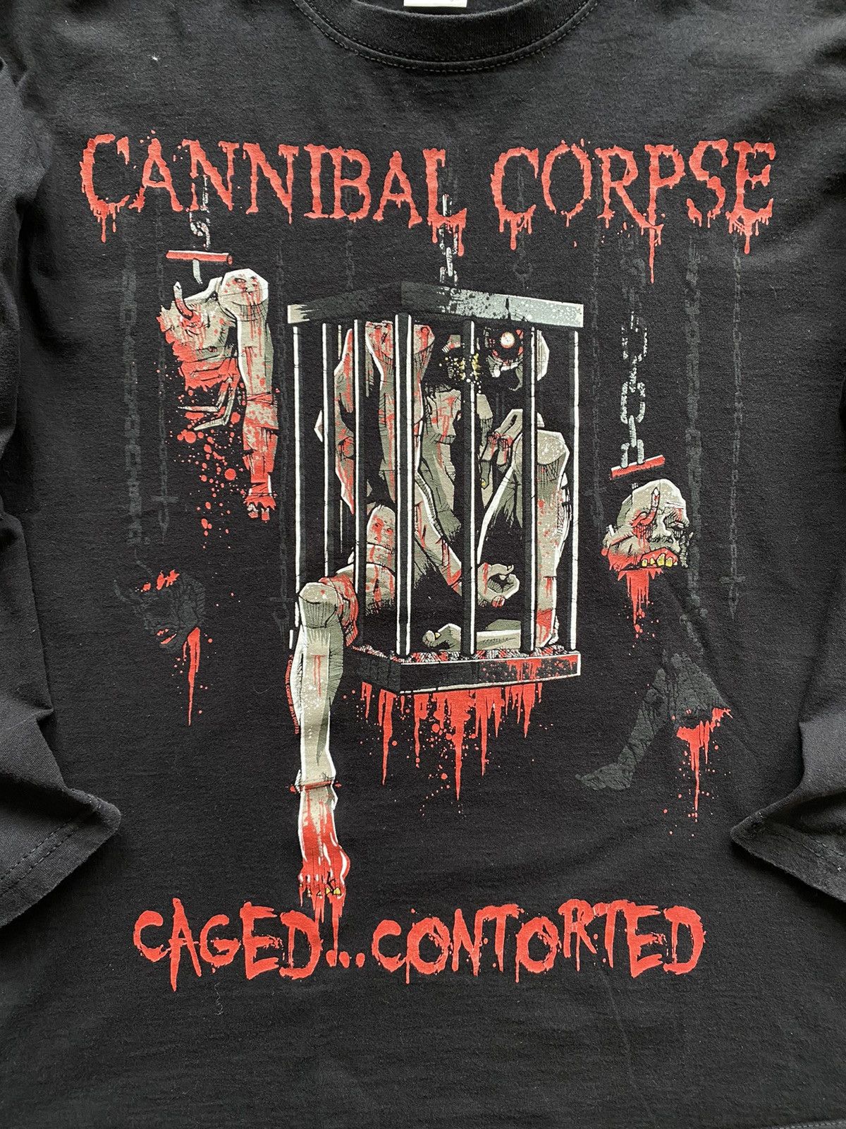 Band Tees Vintage Cannibal Corpse Caged Contorted Long Sleeve Tee Rare Size US M / EU 48-50 / 2 - 4 Thumbnail