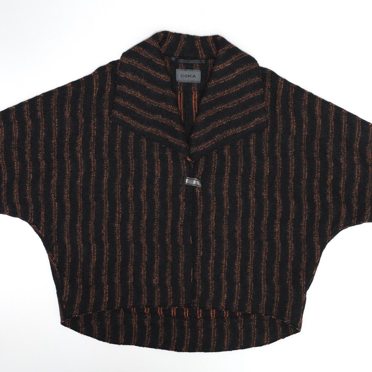 OSKA Oska Boiled Moessmer Striped Wool Jacket Abukir Cape Coat Size M / US 6-8 / IT 42-44 - 3 Thumbnail