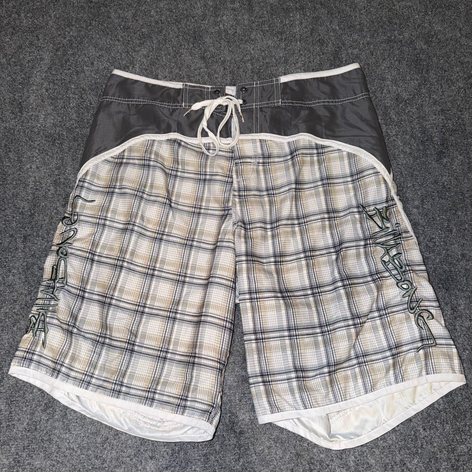 Billabong Billabong Grail Grey Plaid Surf Board Shorts Mens XL Vtg Size US 36 / EU 52 - 1 Thumbnail