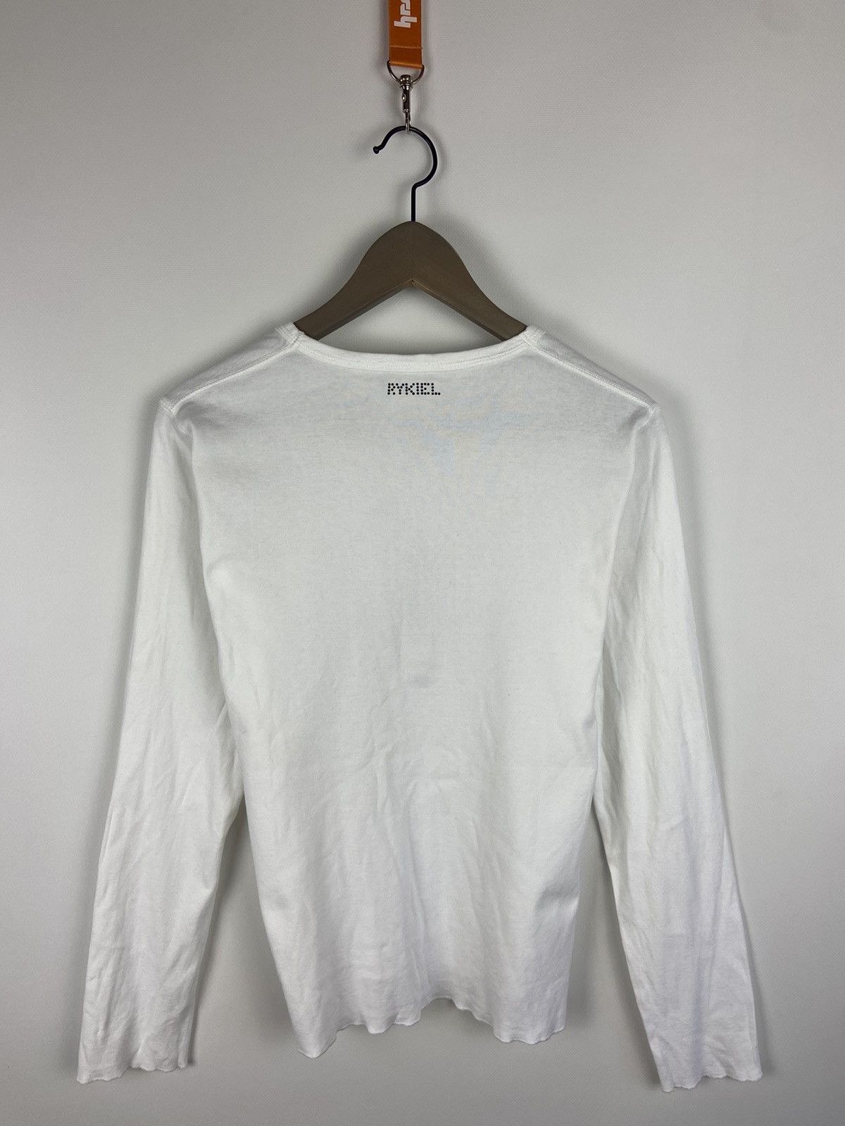 Designer × Sonia Rykiel Sonia Rykiel White Long Sleeve Graphic Tee "Lady" Blouse Size XL / US 12-14 / IT 48-50 - 2 Thumbnail
