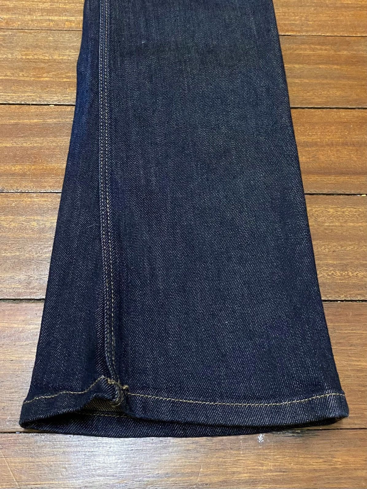 14th Addiction Very Rare Vintage Brand Nicole Club Waxed Flared Jeans 2000s Size US 34 / EU 50 - 6 Thumbnail