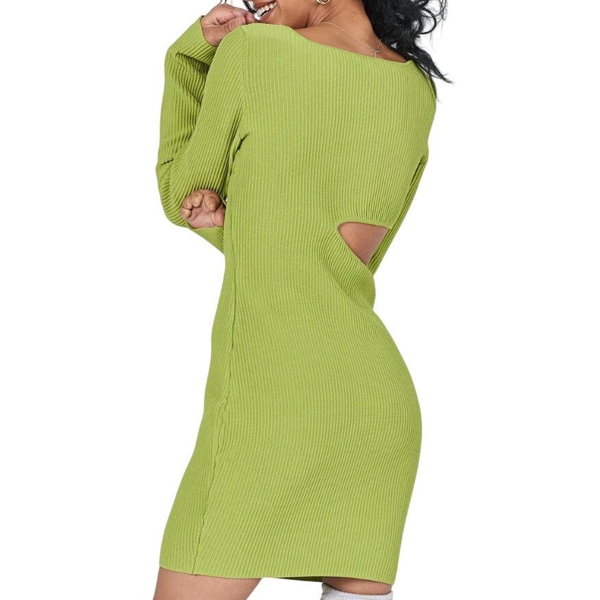 PRINCESS POLLY Princess Polly Giana Long Sleeve Mini Dress in Green, M/L Size L / US 10 / IT 46 - 2 Thumbnail