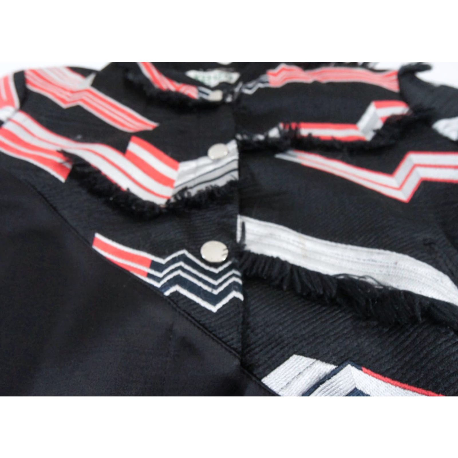 Kenzo KENZO Jacket Men Adult 36 Black Bomber Geometric Frayed Stand-Up Collar Button Closure Streetwear Casual Urban Size US XXS / EU 40 - 5 Thumbnail