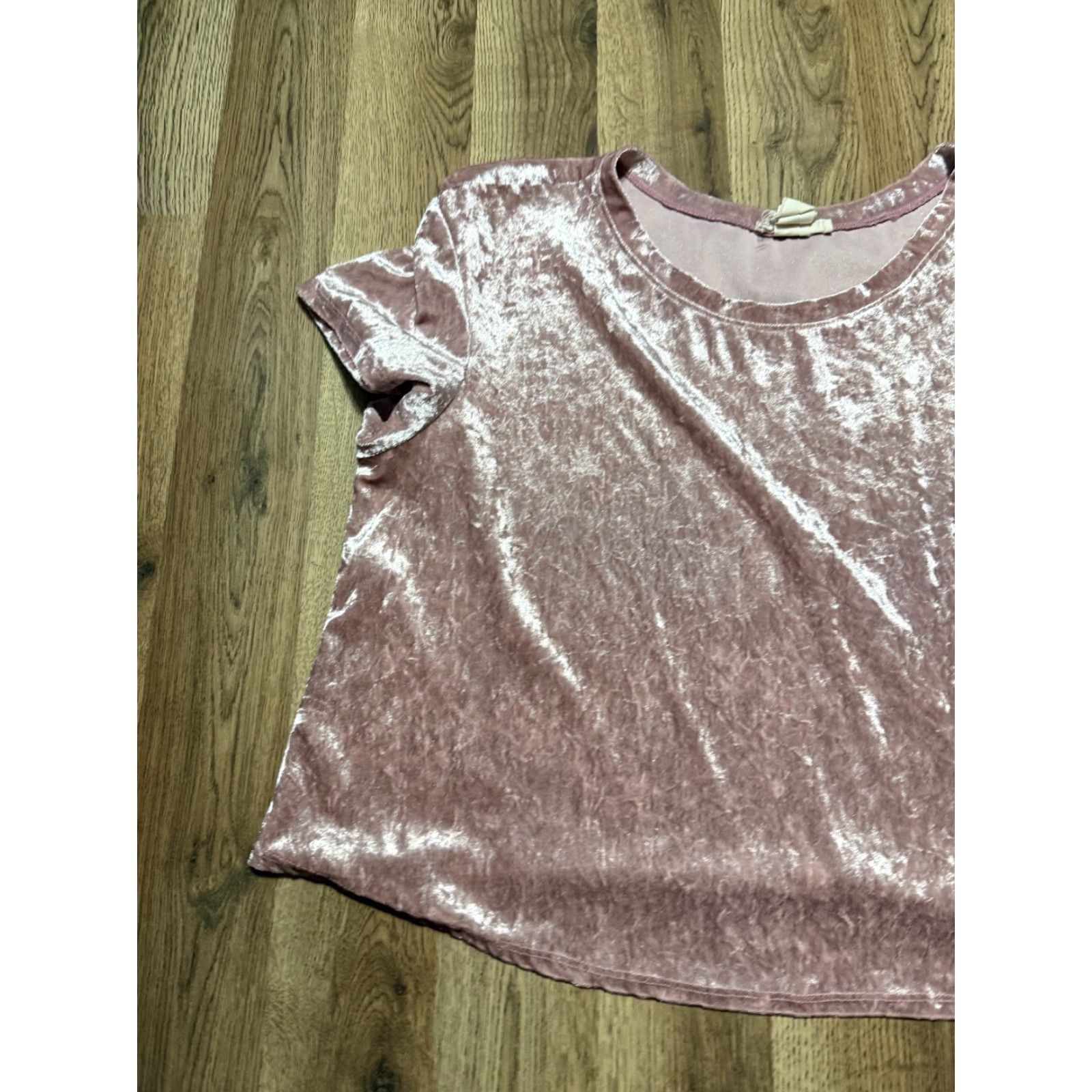 Vintage No Comment Shirt Women’s 2X Pink Velvet Short Sleeve Shirt Size XXL / US 16-18 / IT 52-54 - 3 Thumbnail