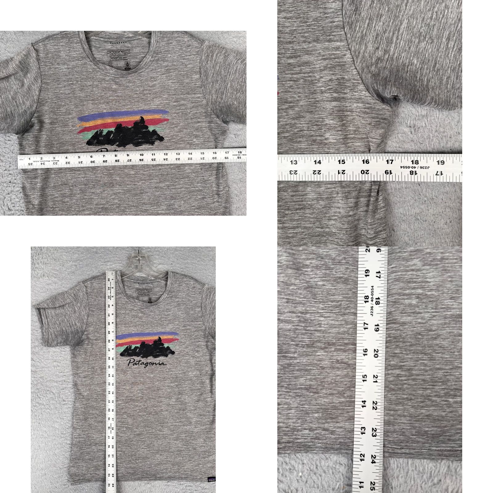 Patagonia Patagonia Shirt Women Small Gray Crew Neck Short Sleeve Cotton Fitz Roy Shirt Size S / US 4 / IT 40 - 8 Thumbnail