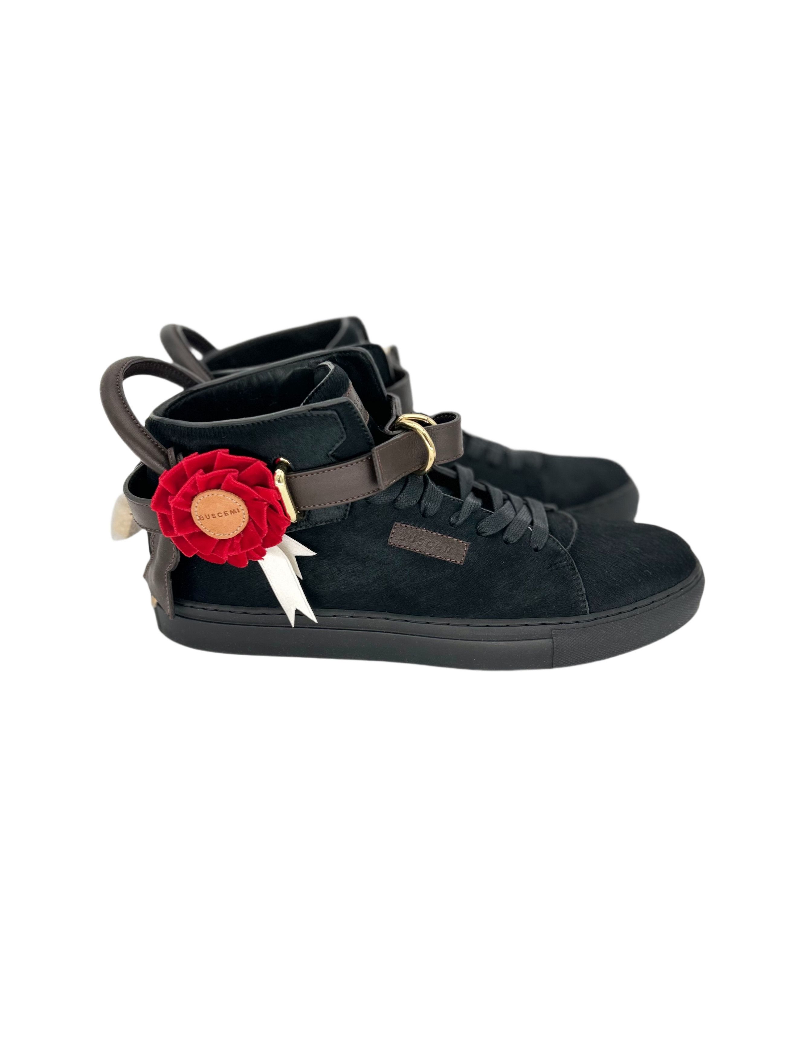 Buscemi Triple Crown Black 100mm High Top Trainers Size US 10 / EU 43 - 2 Thumbnail