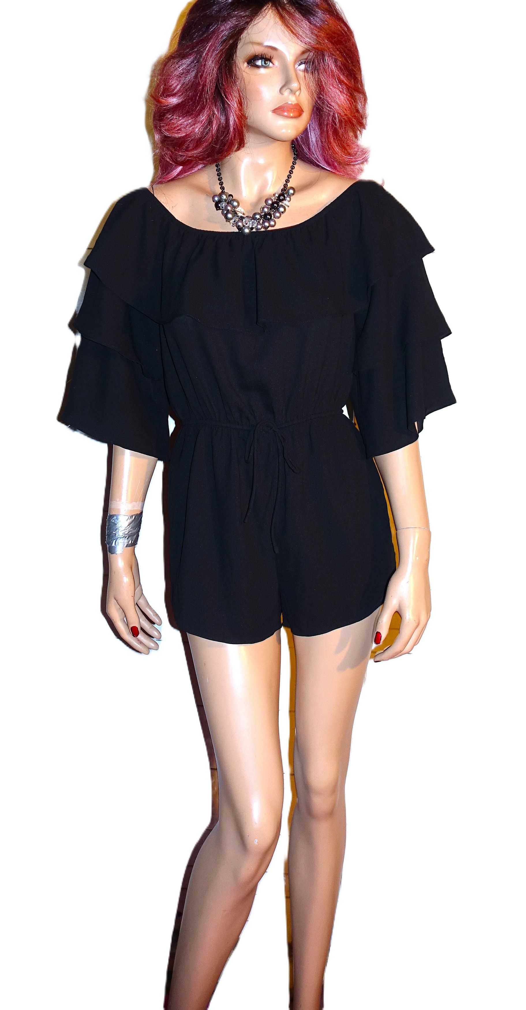 Other Honey Belle Black Ruffle Romper S Size 24" / US 00 / IT 34 - 2 Thumbnail