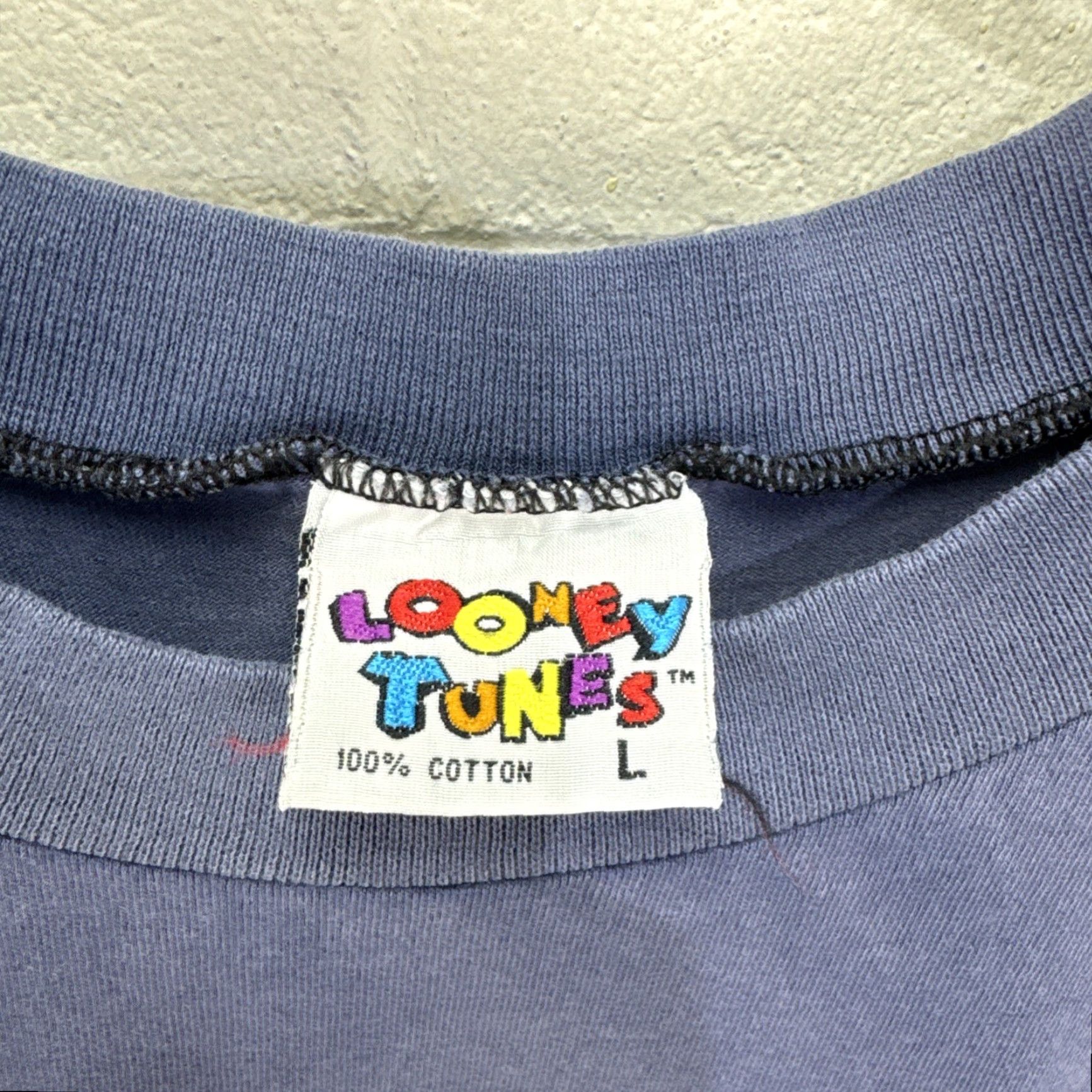 Vintage VINTAGE Looney Tunes T-Shirt 90s Long Sleeve Crew Neck Blue Large Tasmanian Devil Sylvester Tweety Mens Size US L / EU 52-54 / 3 - 3 Thumbnail