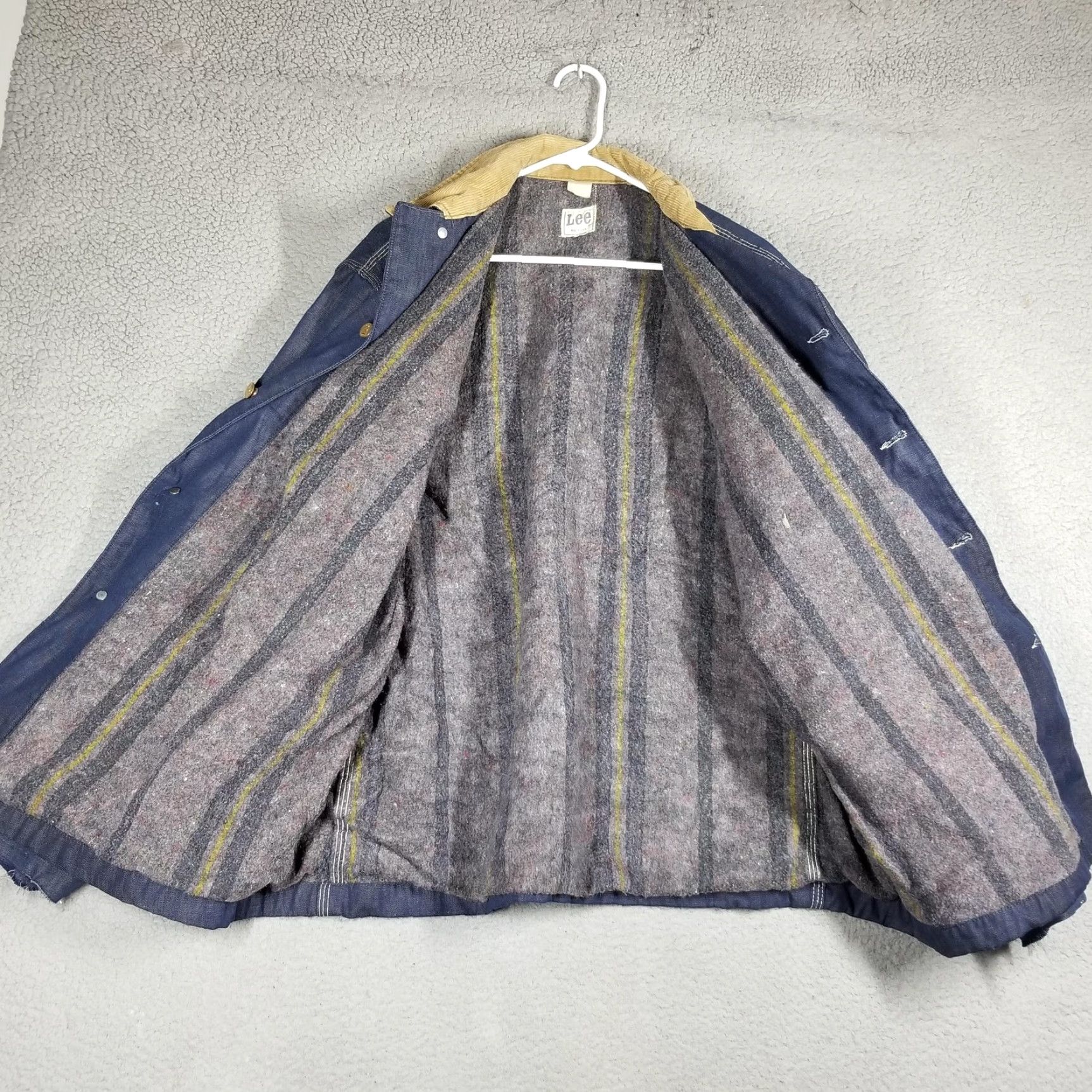 Lee VINTAGE Lee Jacket Mens XL Blue Denim Blanket Lined Chore Coat USA Sanforized Jacket/Coat Size US XL / EU 56 / 4 - 2 Thumbnail