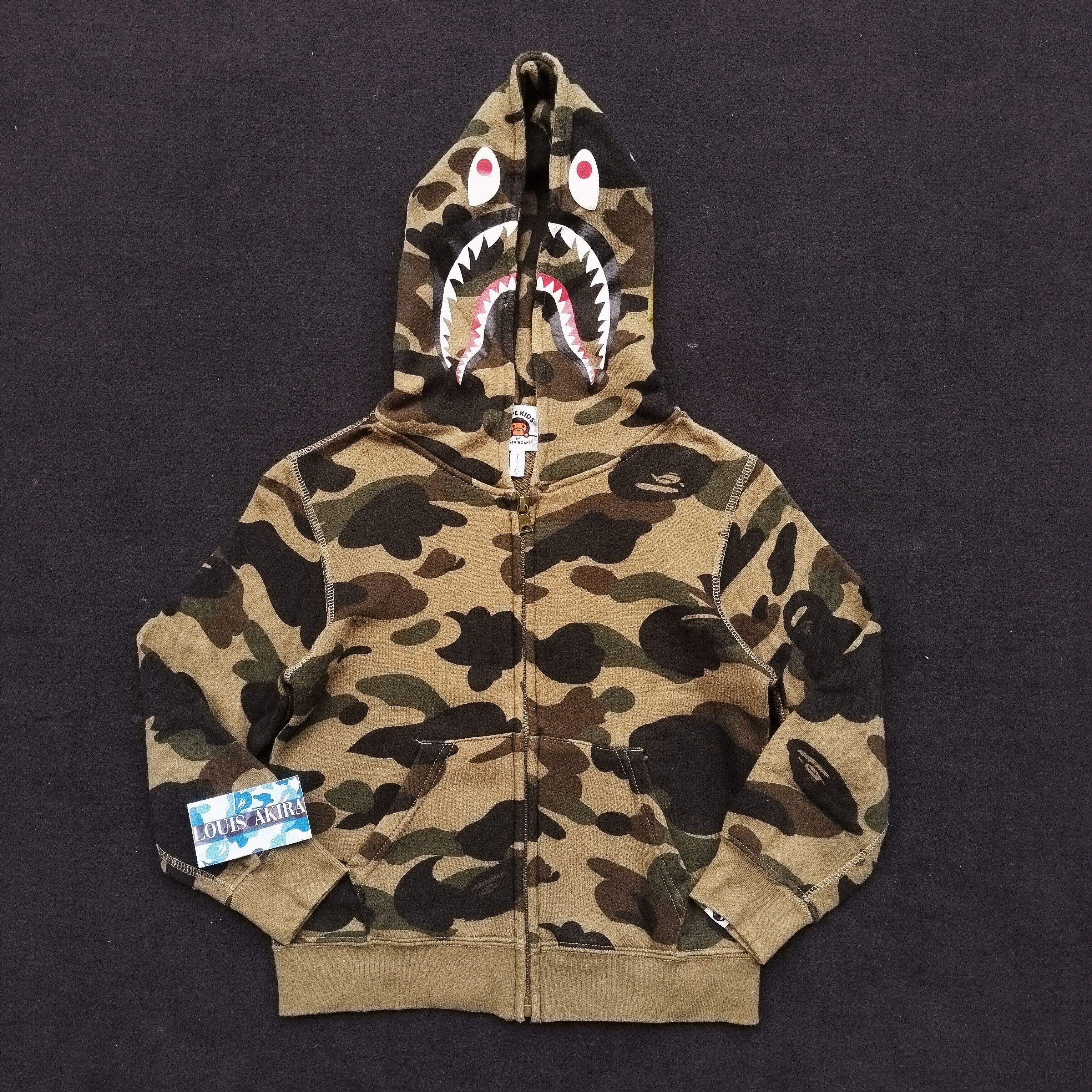 Bape Bape Kids Shark Camo Zip Hoodie Size ONE SIZE - 1 Thumbnail