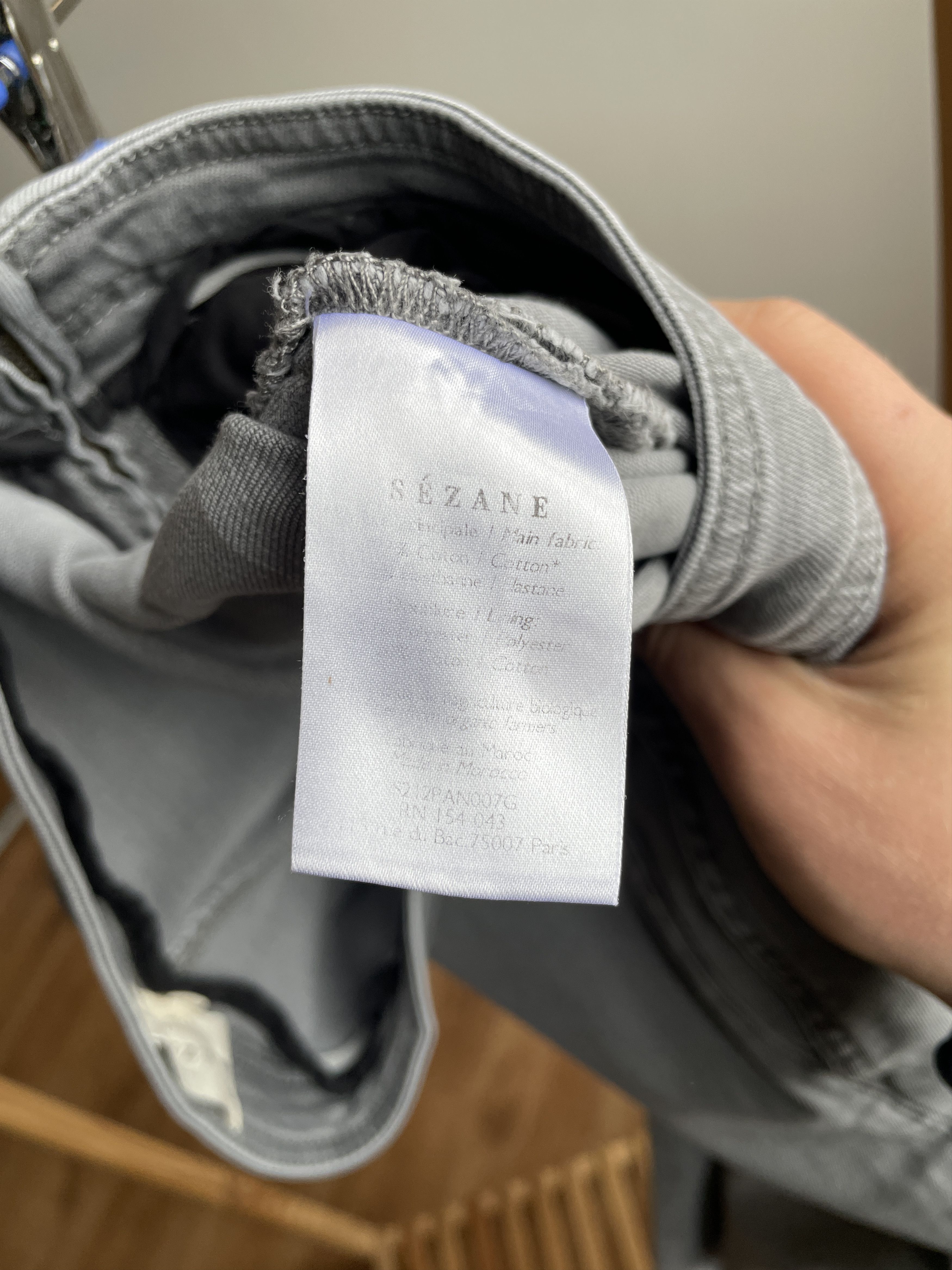 Sezane Sezane Clara Side Zip Womens Grey Denim Size EUR 36 Size 25" / US 0 / IT 36 - 9 Thumbnail
