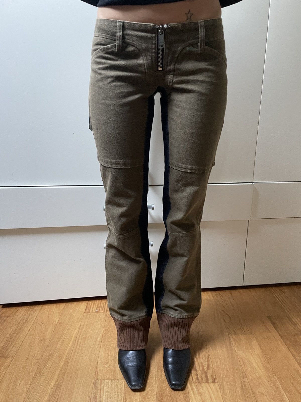 Diesel Diesel pants y2k low waist olive green Size 28" / US 6 / IT 42 - 2 Thumbnail
