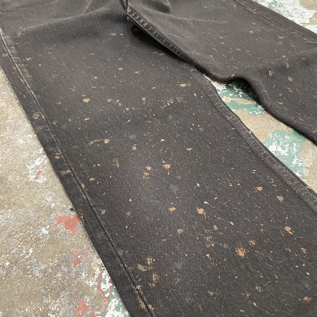 Levi's × Vintage Vintage 1990s Levi's Paint Splatter Black Denim Jeans Size US 29 - 8 Thumbnail