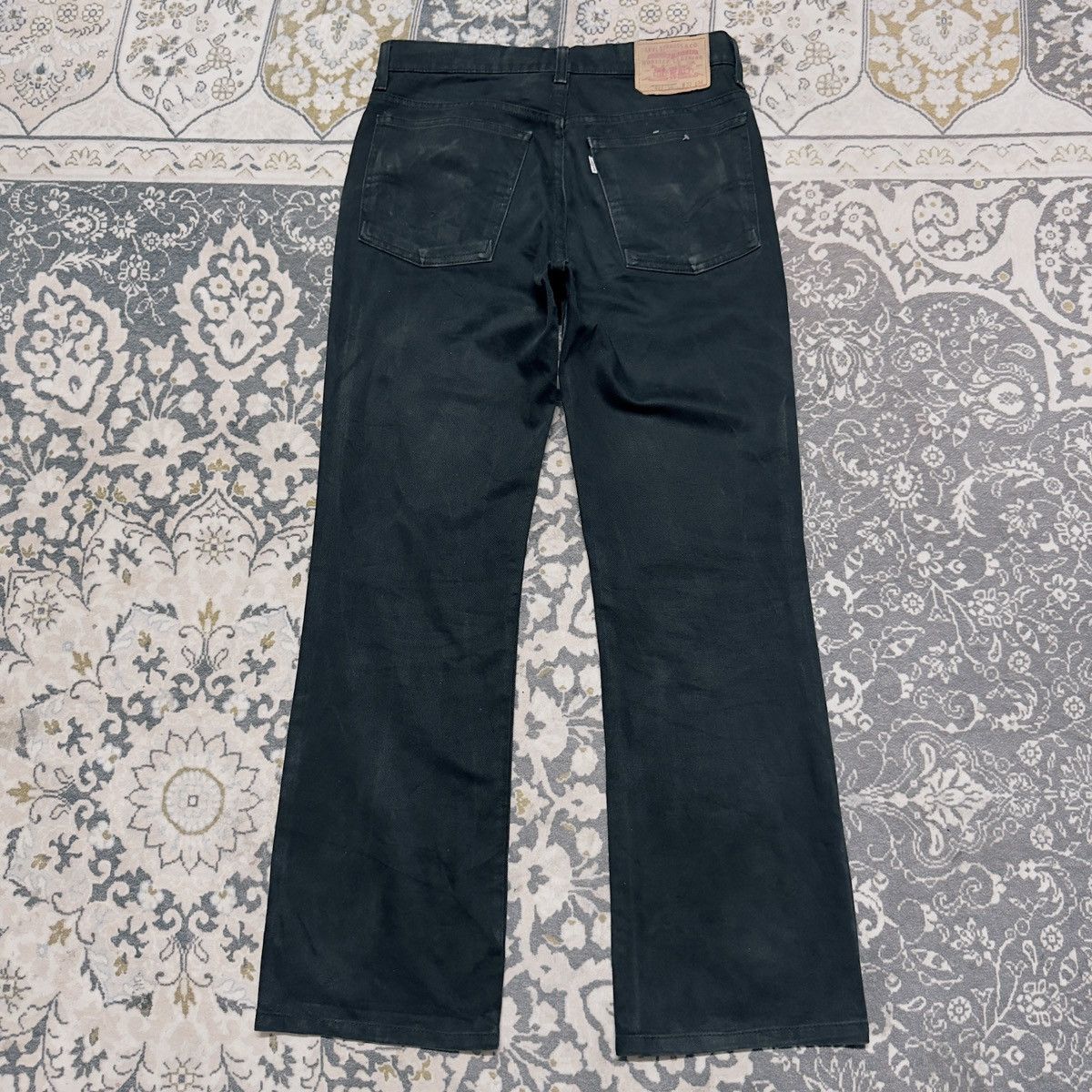 Levi's Vintage Levis 517 Black Denim Flare Jeans Hedi Slimane Size US 32 / EU 48 - 12 Thumbnail