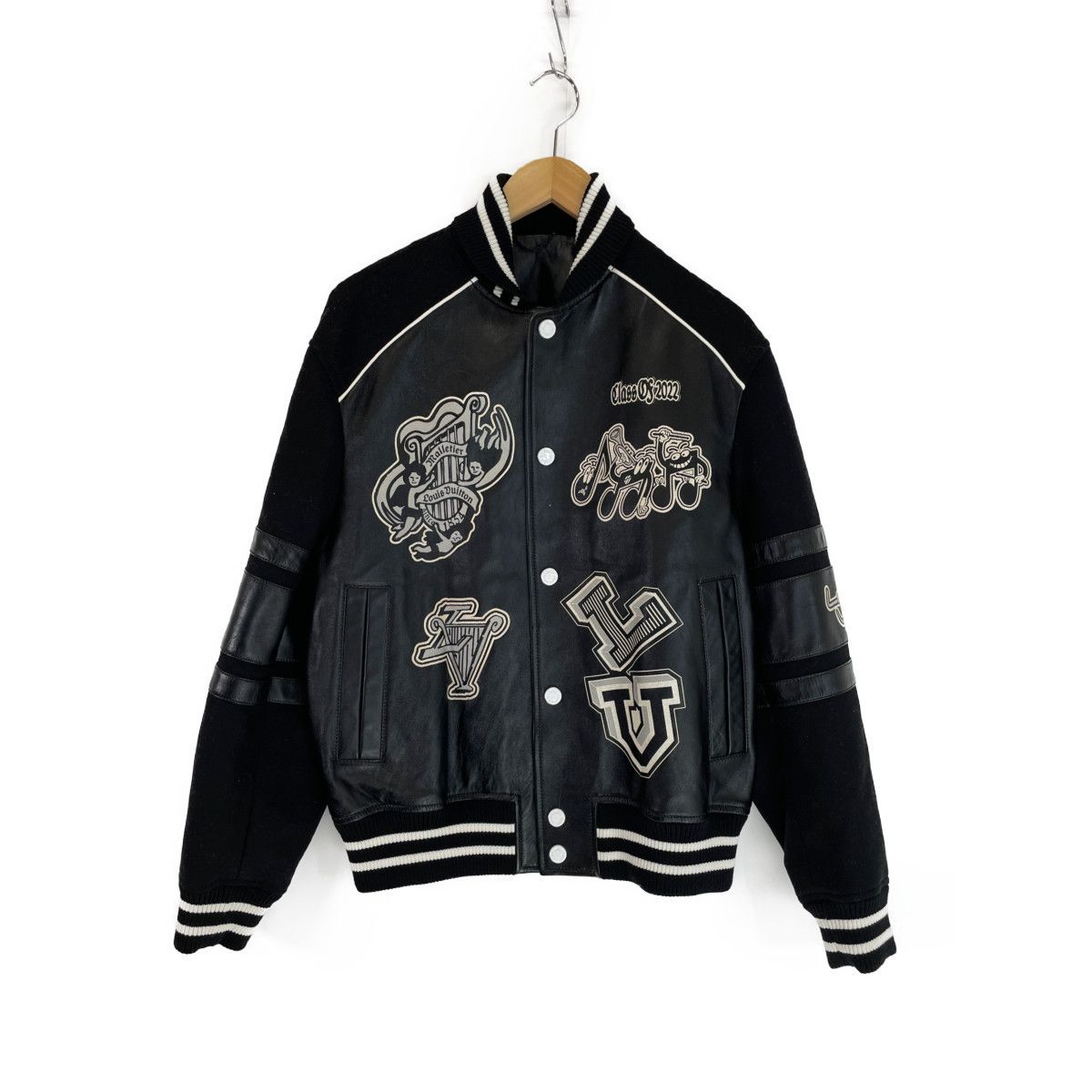 image of Louis Vuitton Multi-Patch Varsity Jacket in Black, Men's (Size Small)