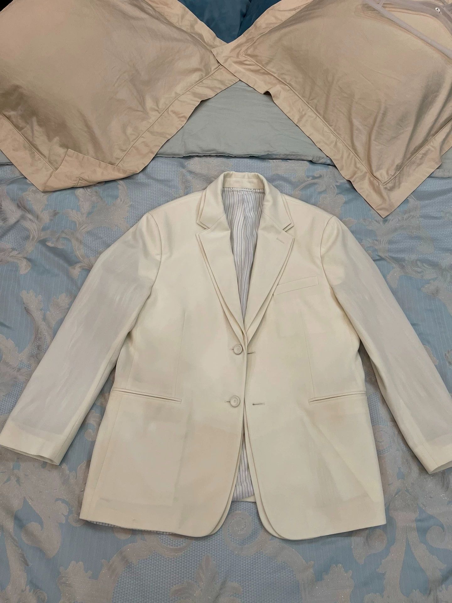 Dior Dior Ivory Wool Suit 50 Double Collar 2-Way Wear Size 50R - 4 Thumbnail