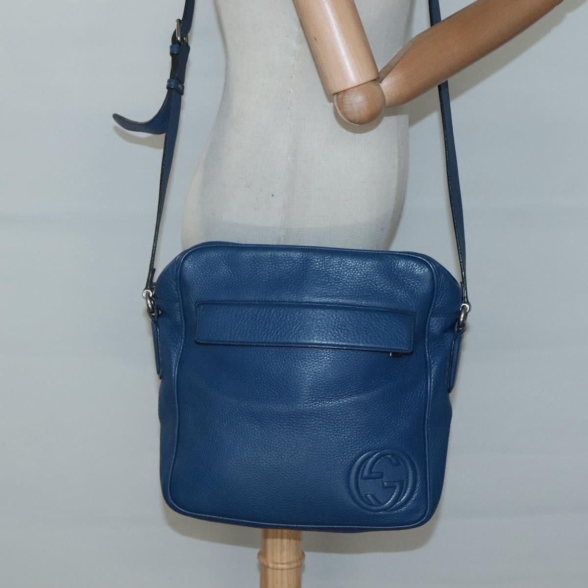 Gucci GUCCI Shoulder Bag Leather Blue Silver Size ONE SIZE - 22 Thumbnail