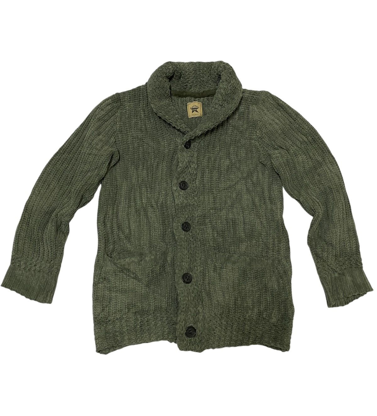 Japanese Brand 291295 Homme Cardigan Cable Knit Sweater (C3) Size US M / EU 48-50 / 2 - 2 Thumbnail