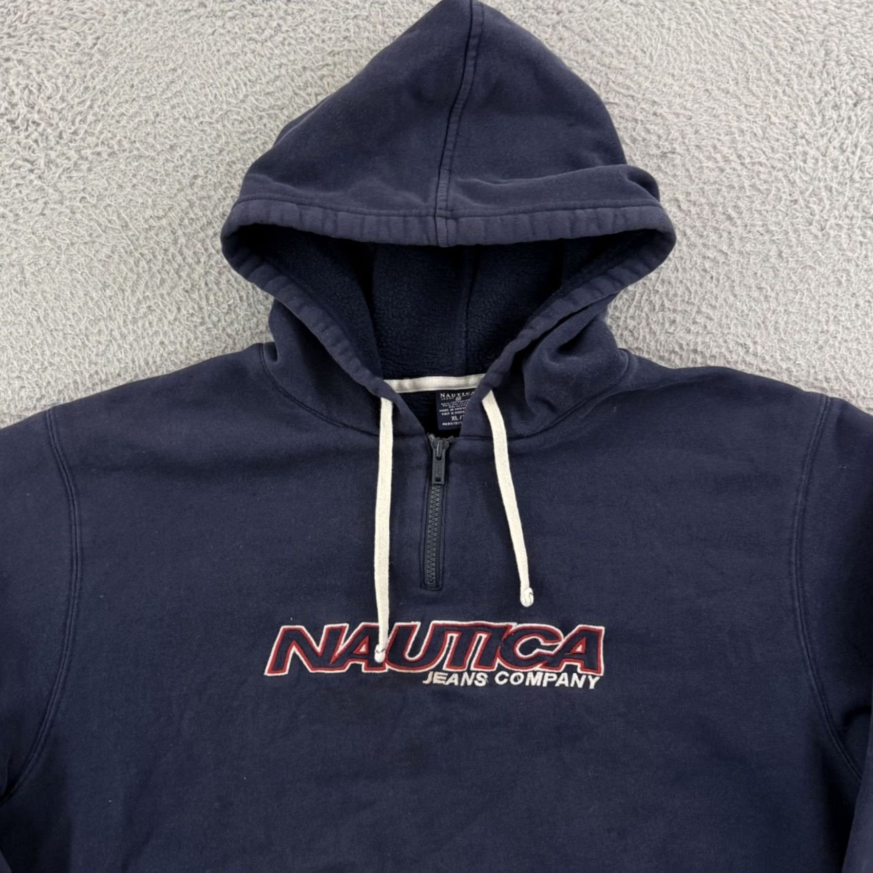 Nautica VINTAGE Nautica Hoodie Mens XL Blue 90s Pullover Zip Pocket Embroidered Logo Size US XL / EU 56 / 4 - 3 Thumbnail