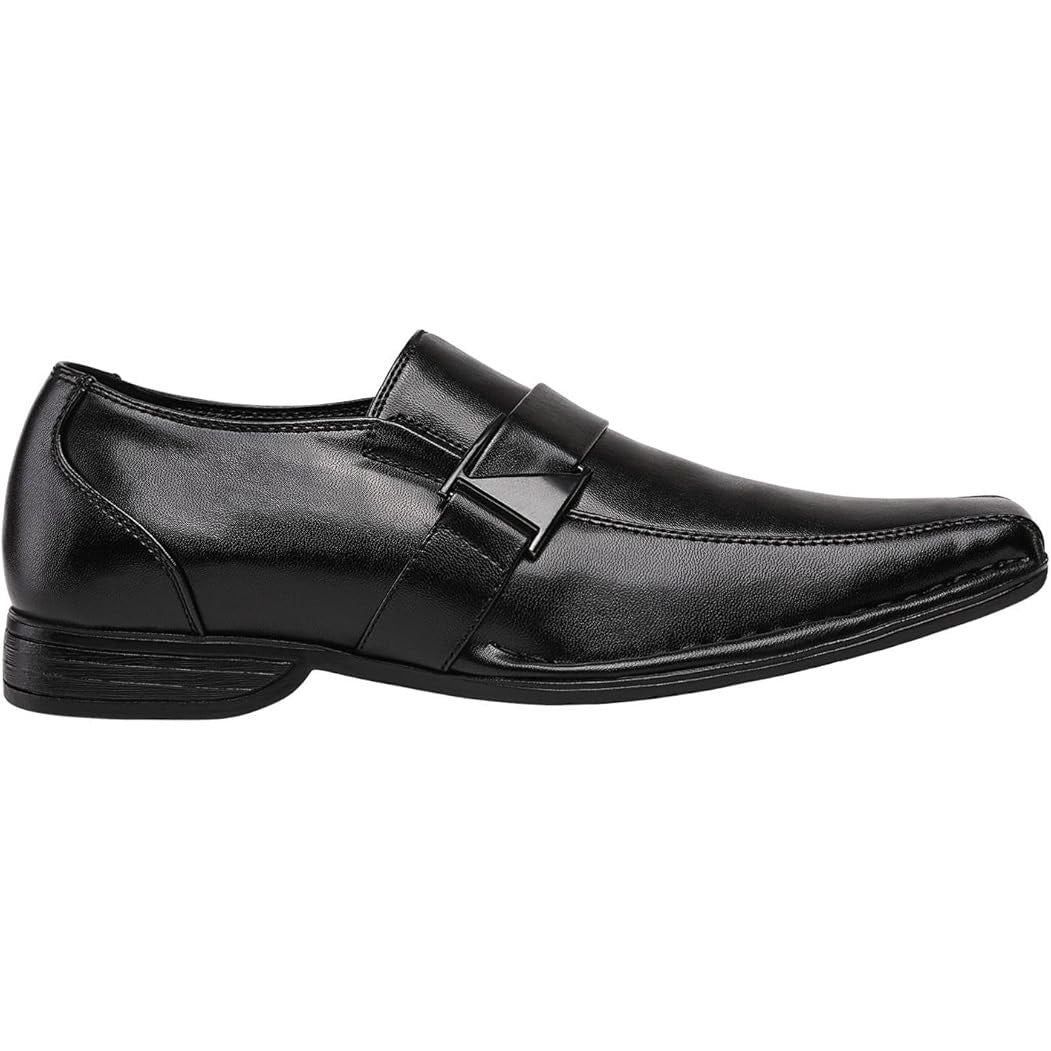 Other Bruno Marc Men's Size 13 Black Faux Leather Dress Loafers Size US 13 / EU 46 - 6 Thumbnail