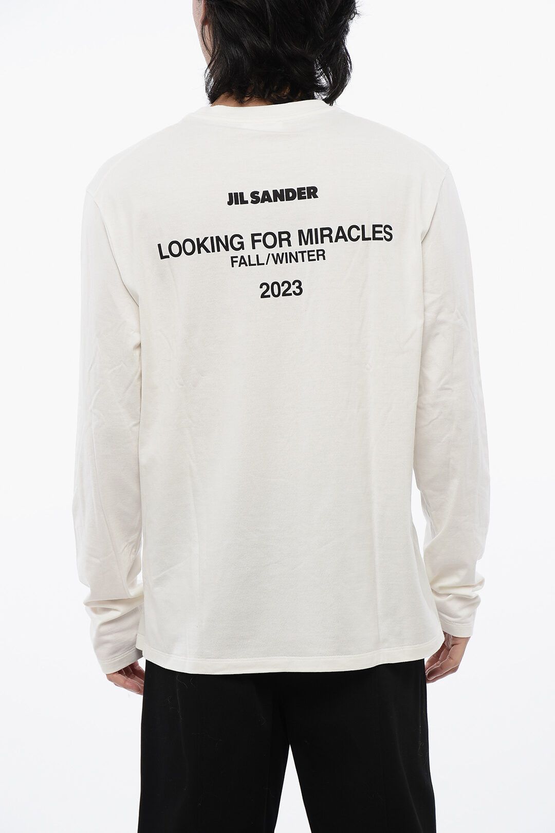 Jil Sander og1mm0625 Long Sleeved T-Shirt in White Size US XXL / EU 58 / 5 - 2 Thumbnail