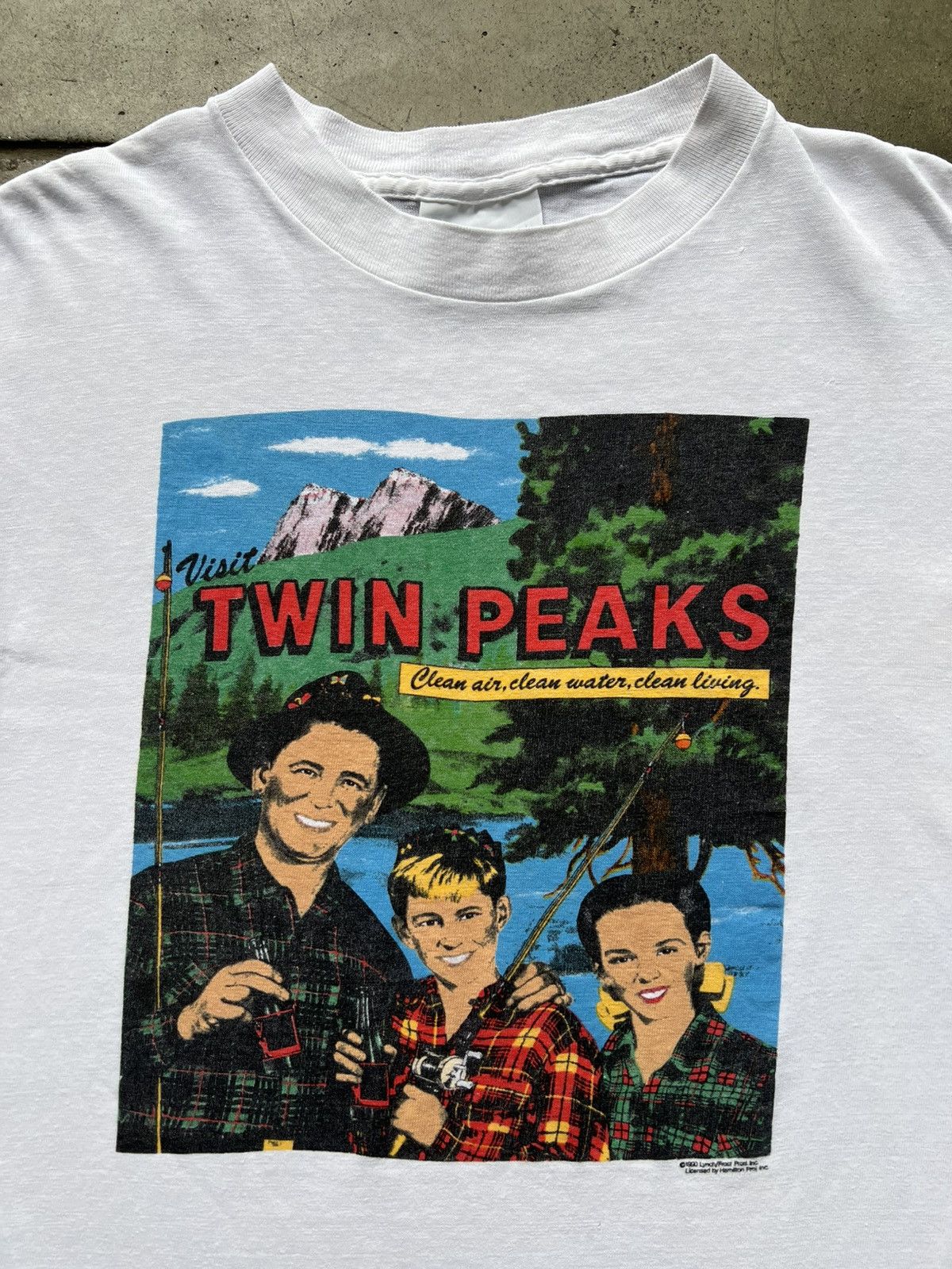 Vintage 1990 Twin Peaks TV Series Promo Tee Shirt David Lynch Movie Size US L / EU 52-54 / 3 - 1 Thumbnail