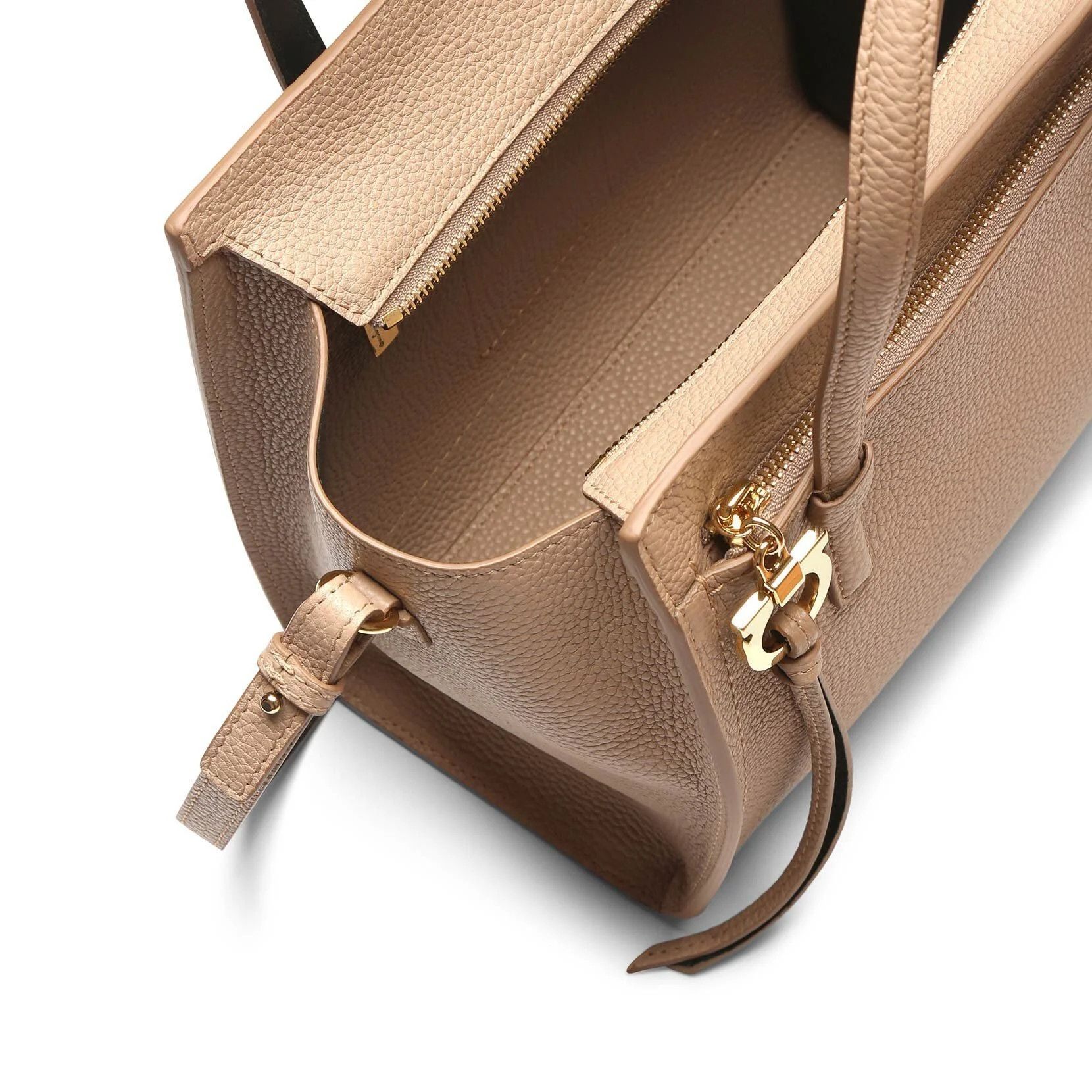 Salvatore Ferragamo o1s1rm0526 Size : OS / Leather Tote Bag in Beige Size ONE SIZE - 4 Thumbnail