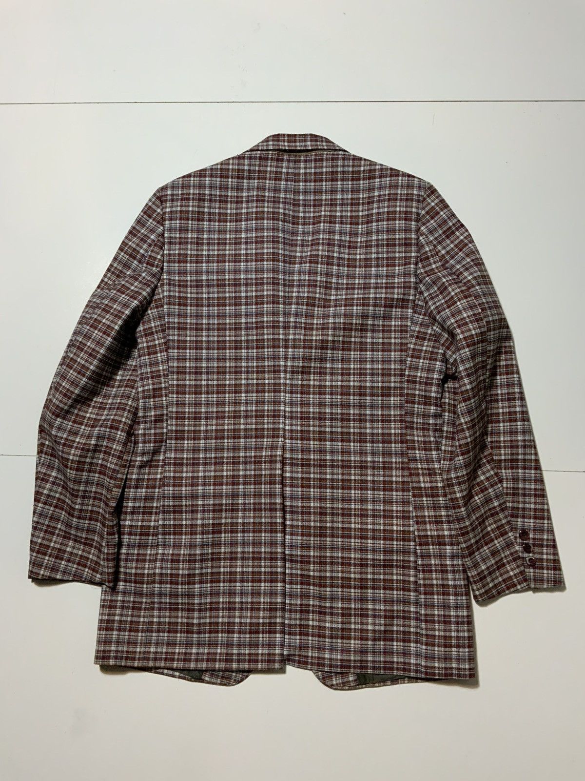 Vintage VTG 70s Towncraft JcPenney Polyester Plaid Blazer Jacket Size 40L - 3 Thumbnail