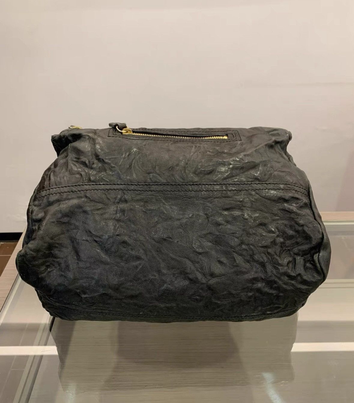 Givenchy Black and Gold Pandora Box Bag Medium, Lamb Leath