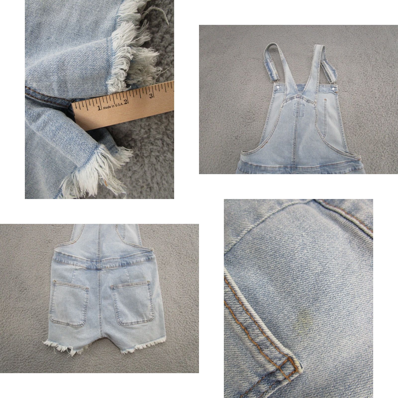 Vintage No Boundaries Denim Overalls Jumper Romper Juniors Medium 7-9 Shorts Shortalls Jeans Grunge 2000s NOBO Womens Boys Girls Size M / US 6-8 / IT 42-44 - 9 Thumbnail