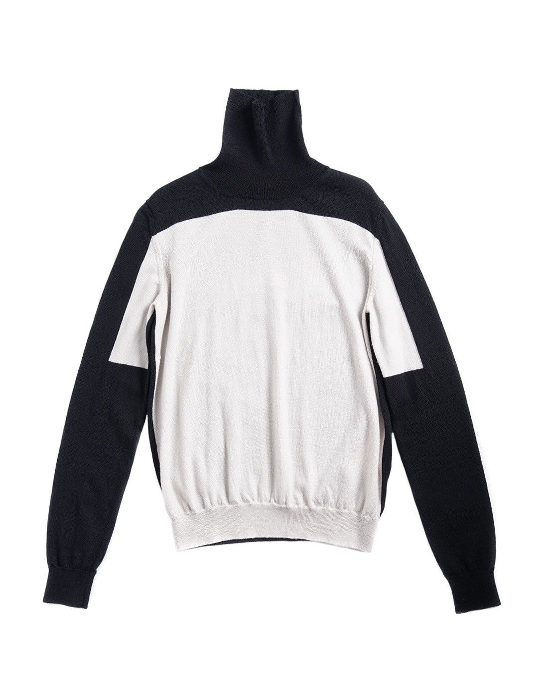 image of Jil Sander 2010S Two Tone Turtle Neck Jumper in Black White, Women's (Size Medium)
