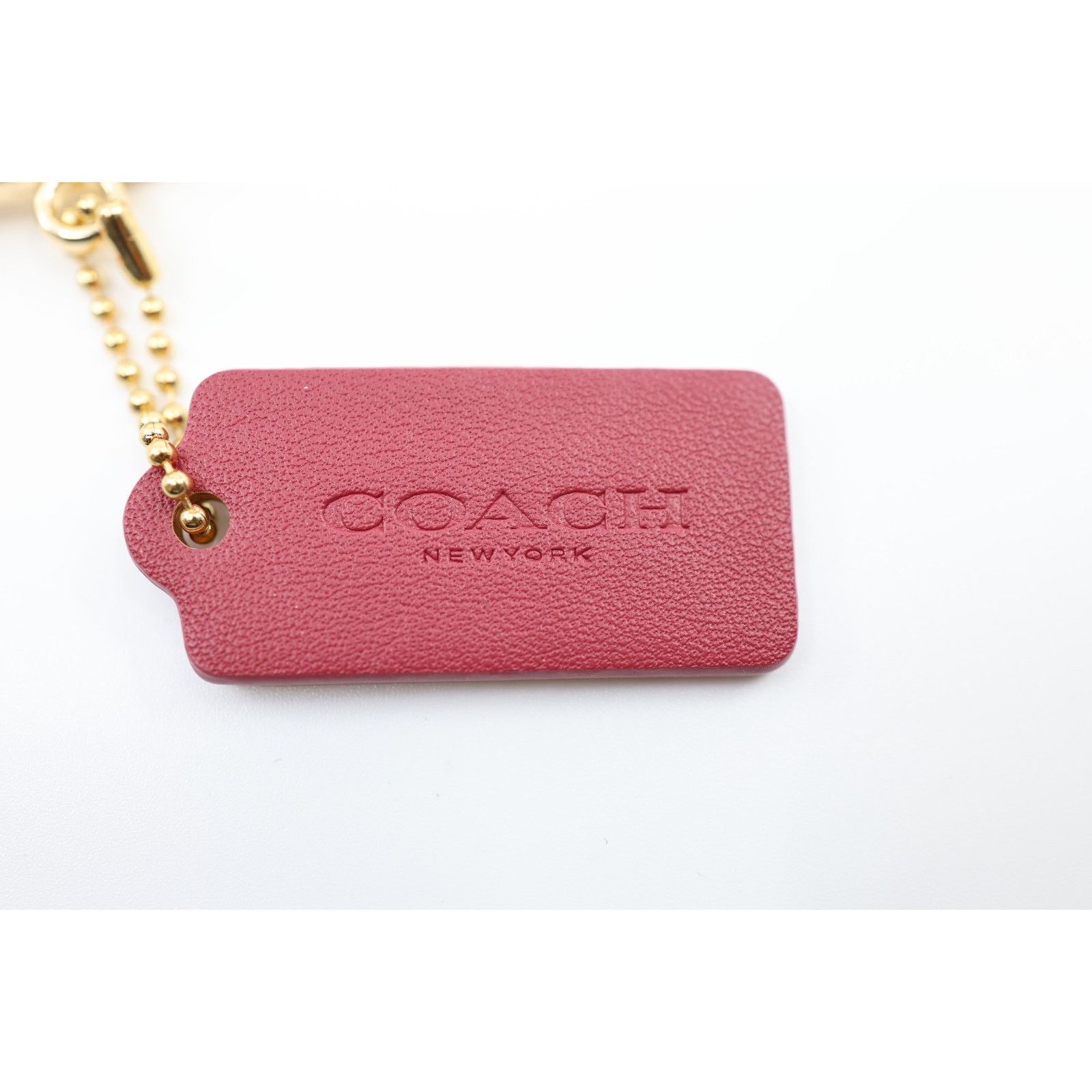 Coach NWoT COACH Burgundy Leather Hang Tag Gold Metal "C" Charm Size ONE SIZE - 3 Thumbnail
