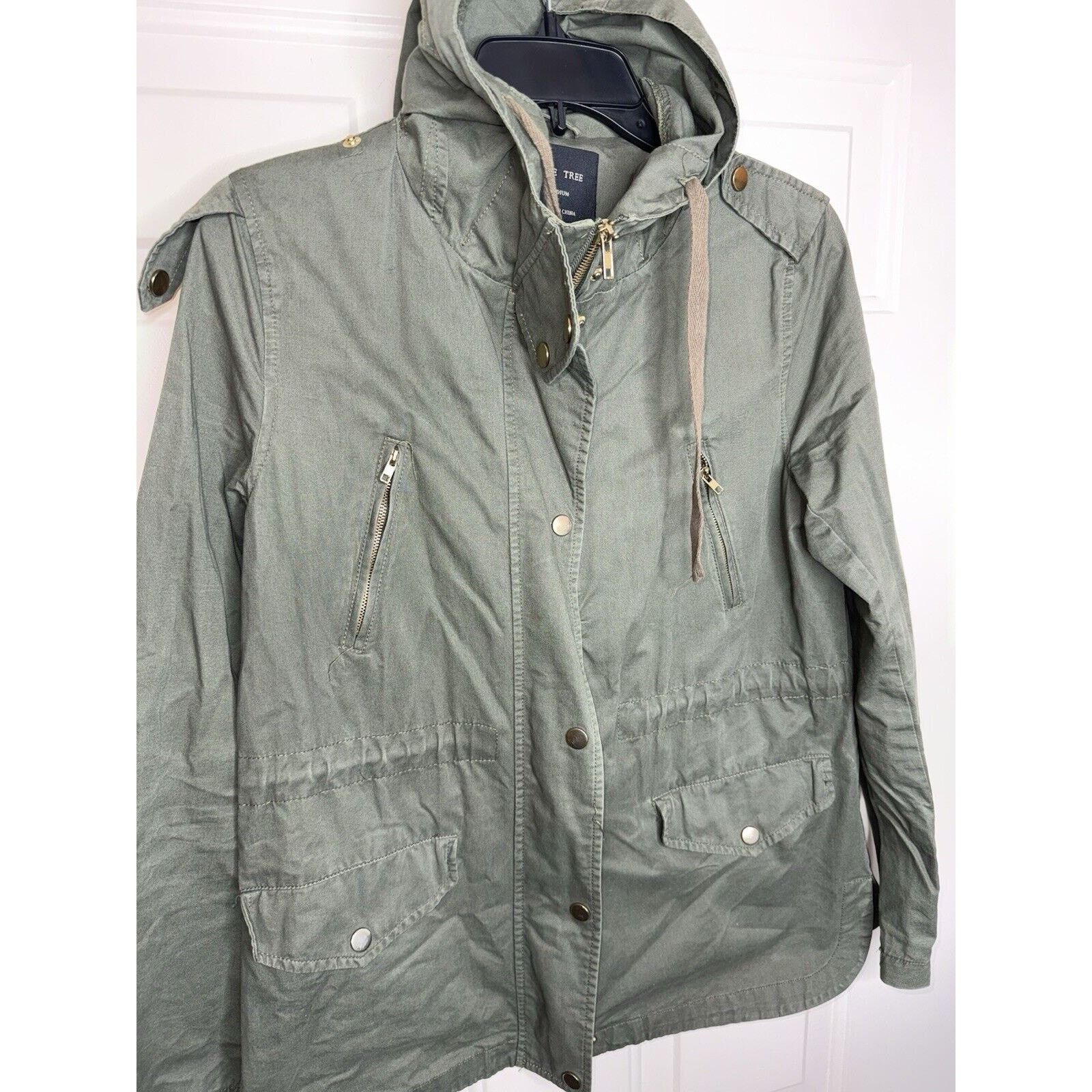 & Other Stories Love Tree Anorak Military Jacket Womens Large Hooded Parka Size L / US 10 / IT 46 - 2 Thumbnail